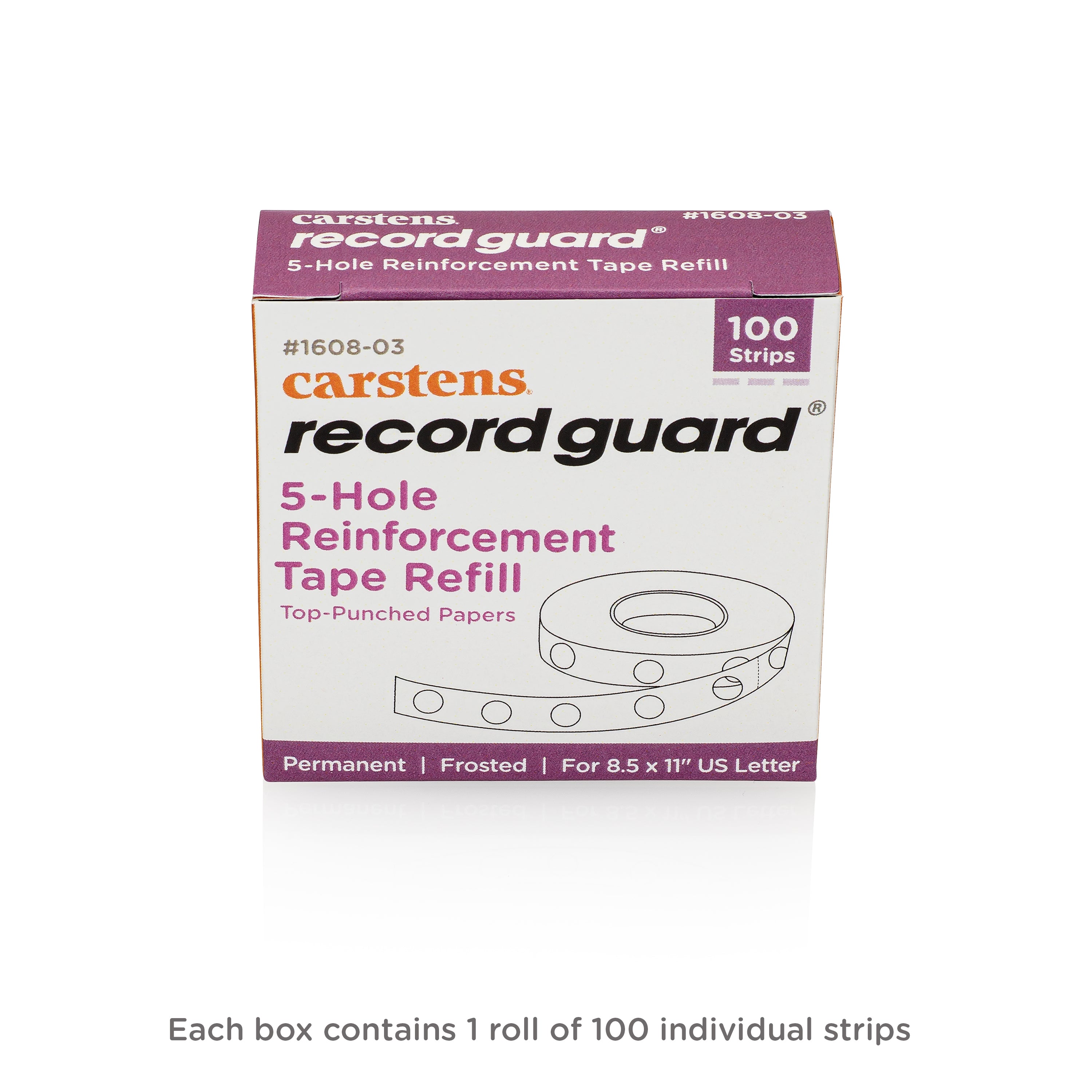 Record Guard® Hole Punch Reinforcements, Top Hole, Case of 12 Boxes