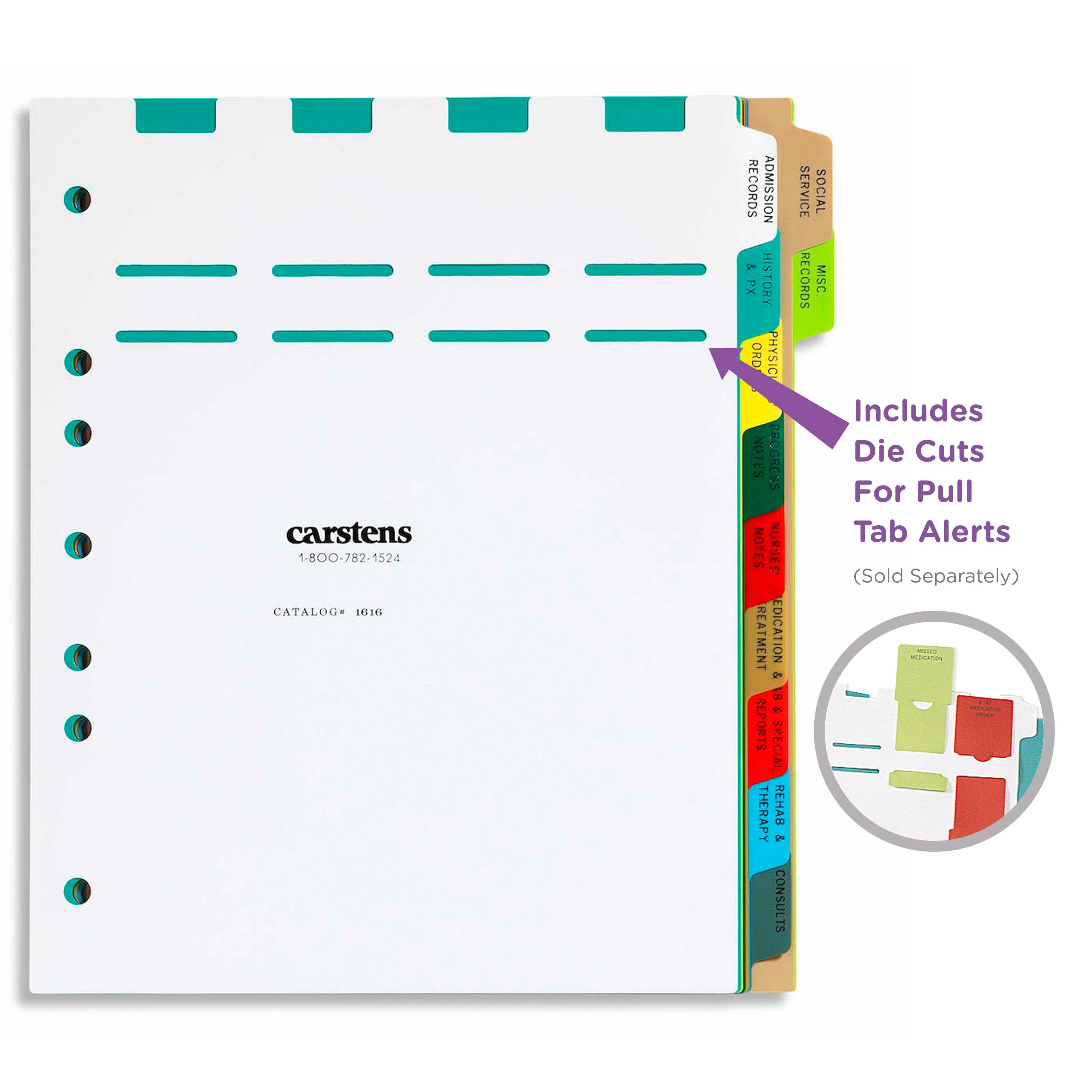 Heavy Duty Plastic Long Term Care Divider Sets for Side Opening Binders