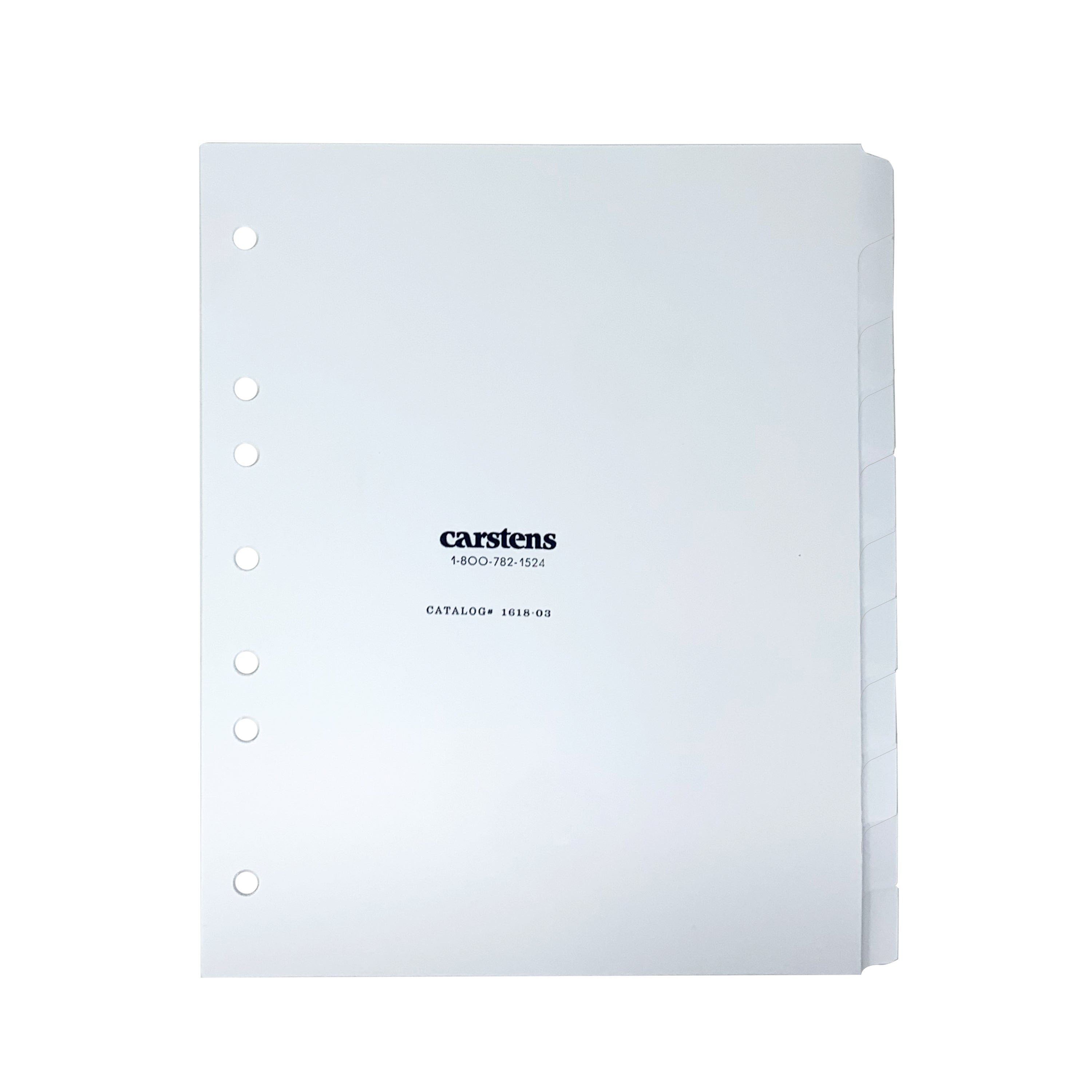 Heavy Duty Plastic Blank Divider Sets for Side Opening Binders, White