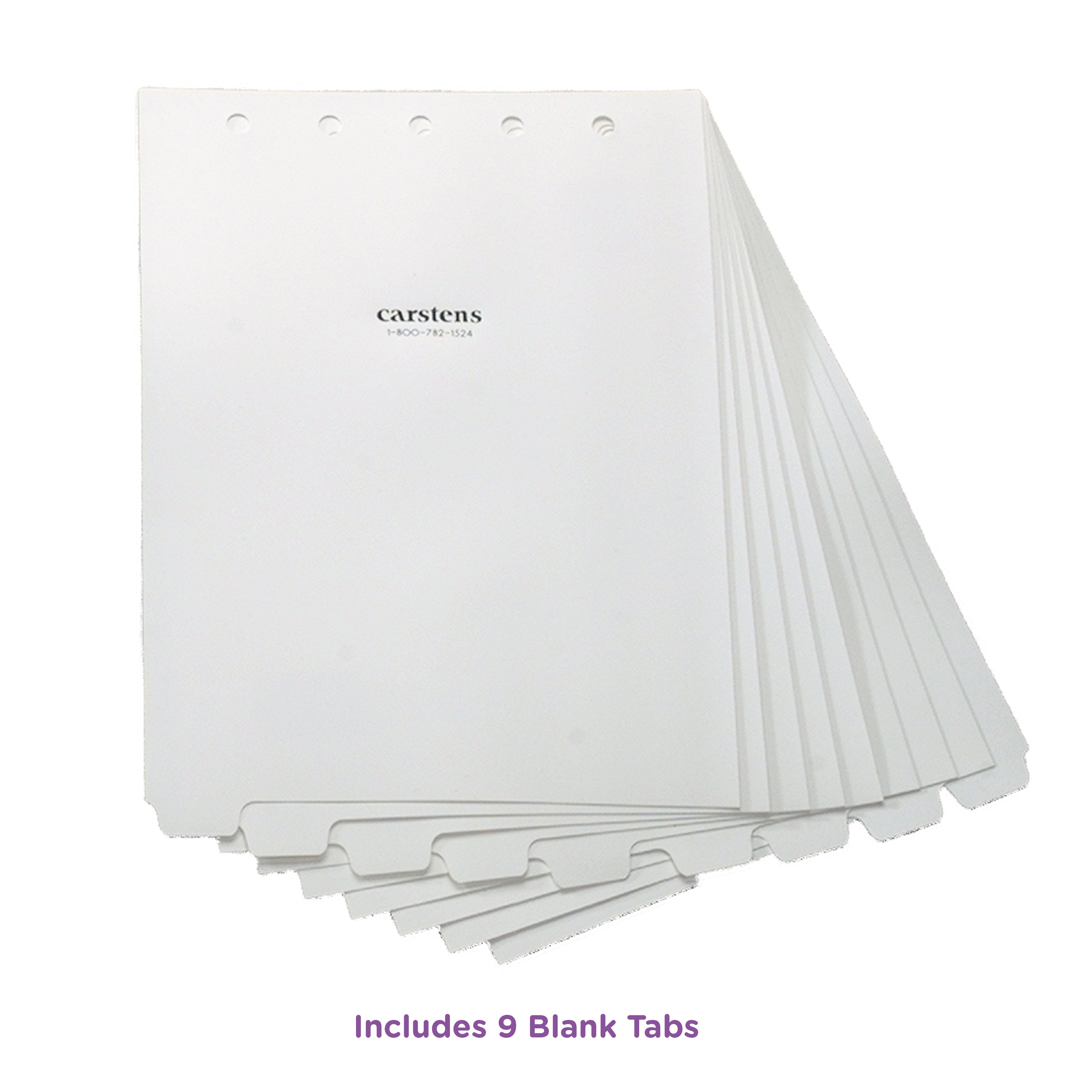 Heavy Duty Plastic Blank Divider Sets for Top Opening Binders, White