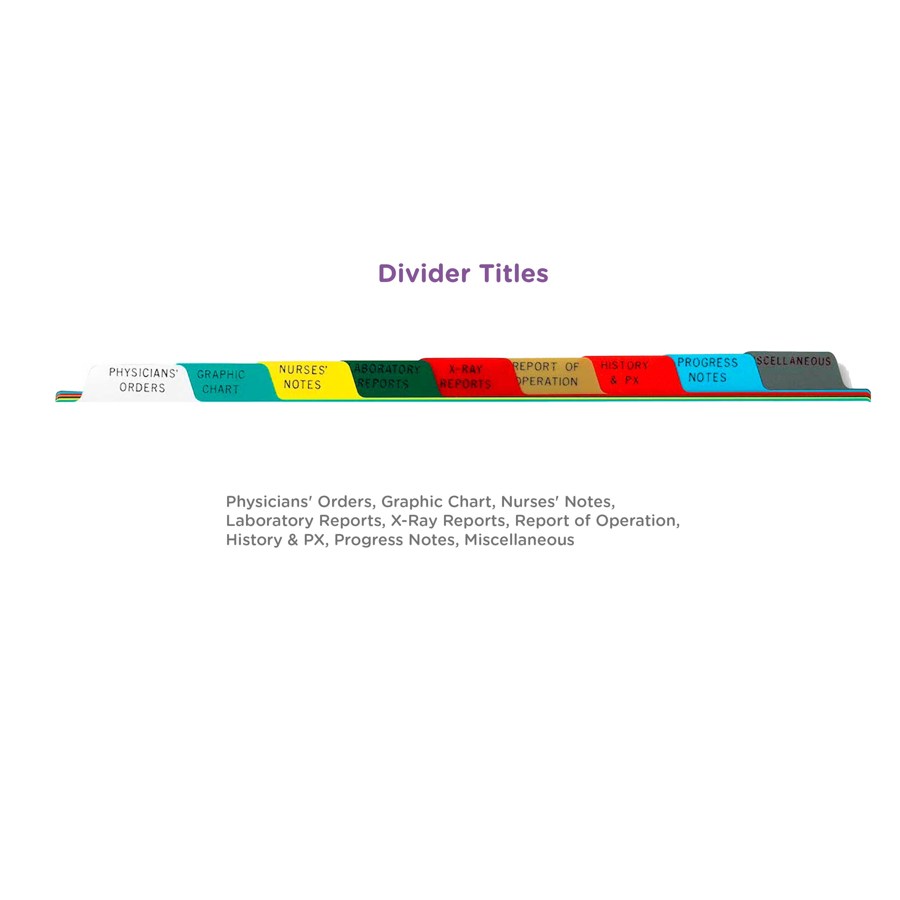 Heavy Duty Plastic Hospital Divider Sets for Side Opening Binders