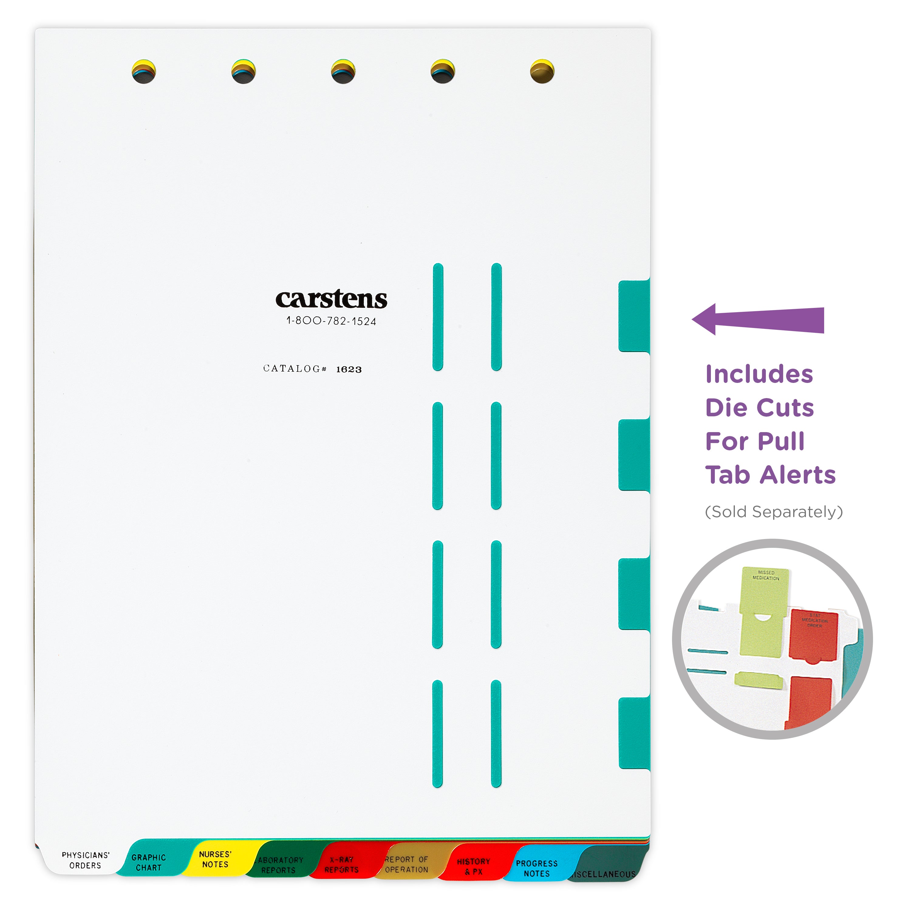 Heavy Duty Plastic Hospital Divider Sets for Top Opening Binders