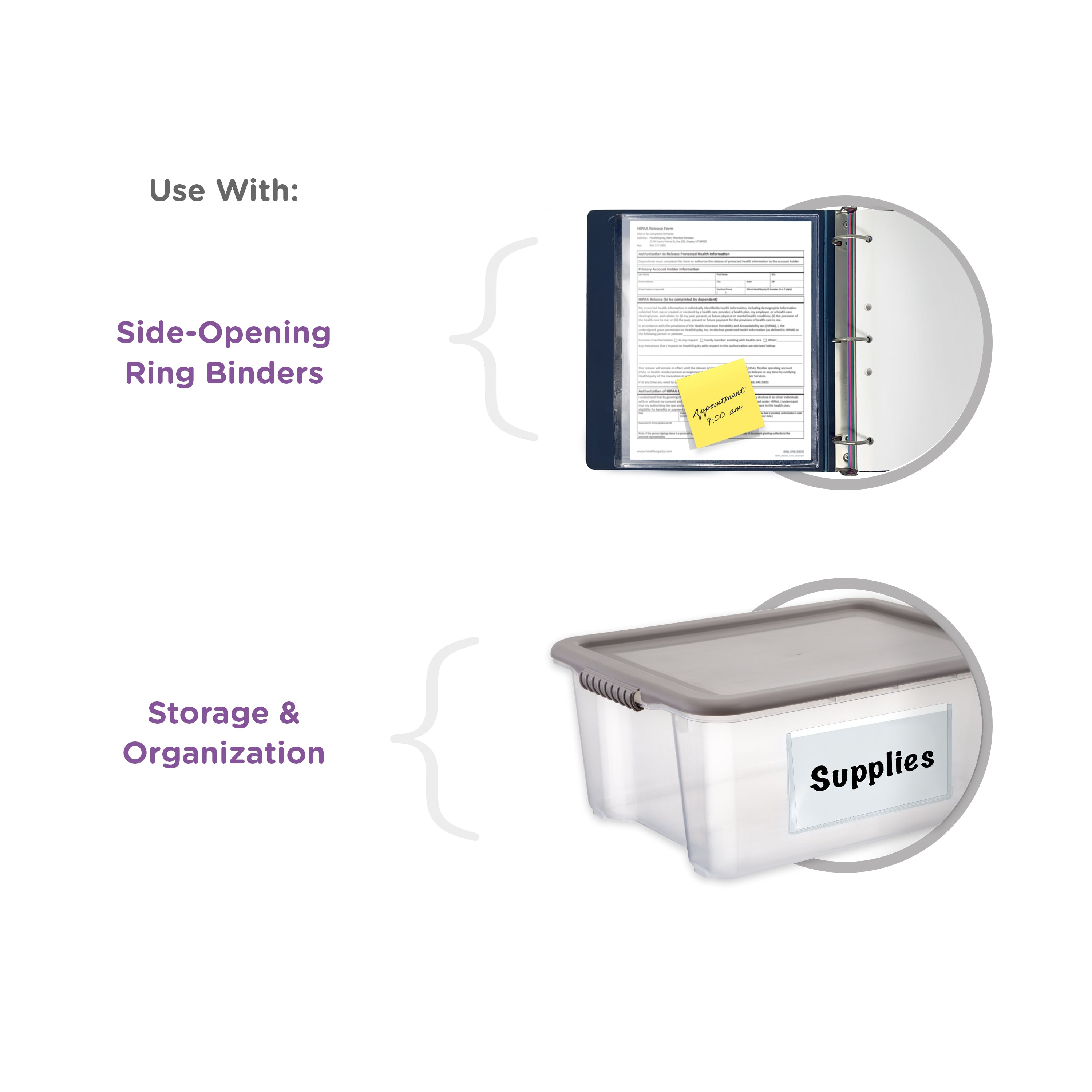 Full Page Self Adhesive Binder Pockets