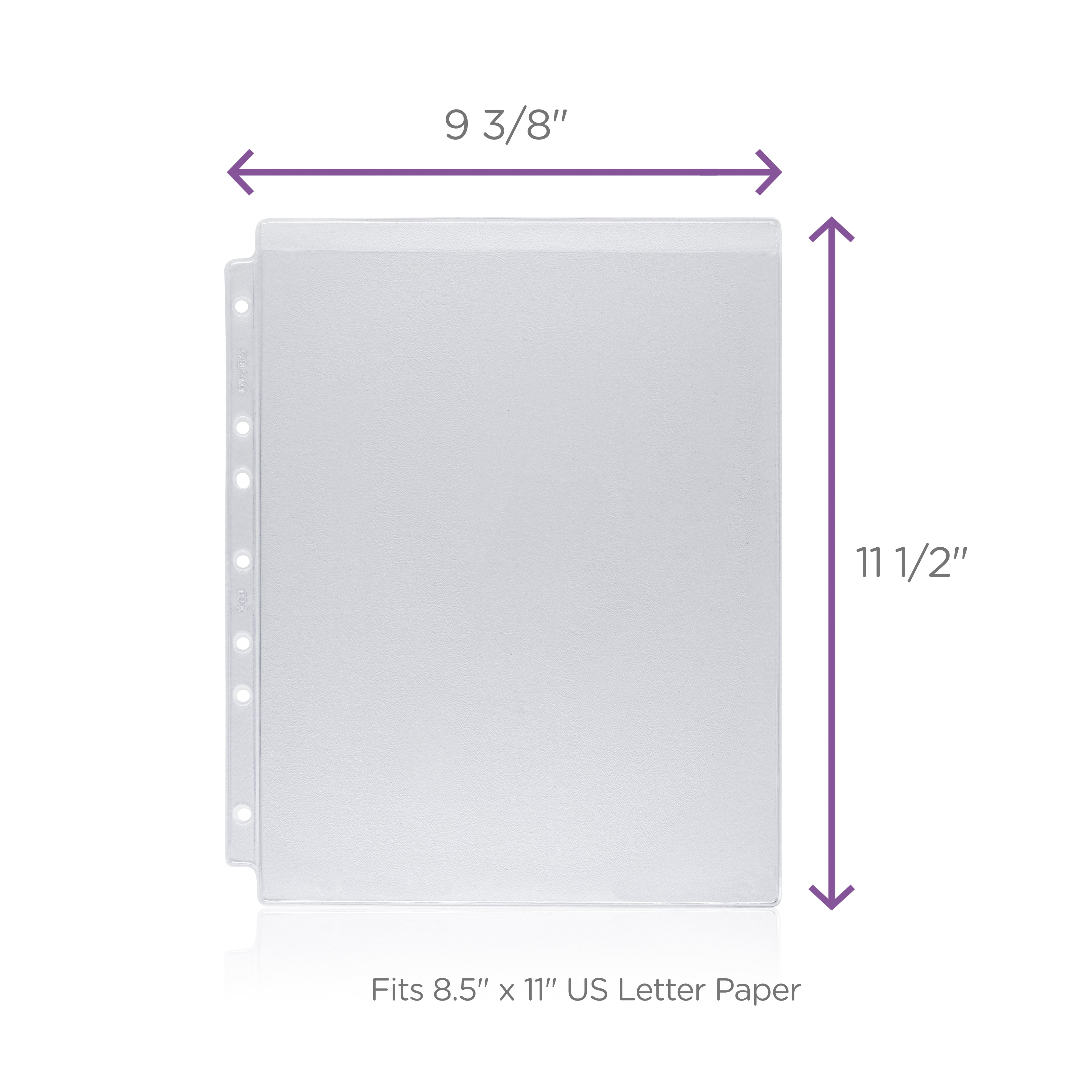 Clear Sheet Protector for Side Opening Ring Binders, Top Loading