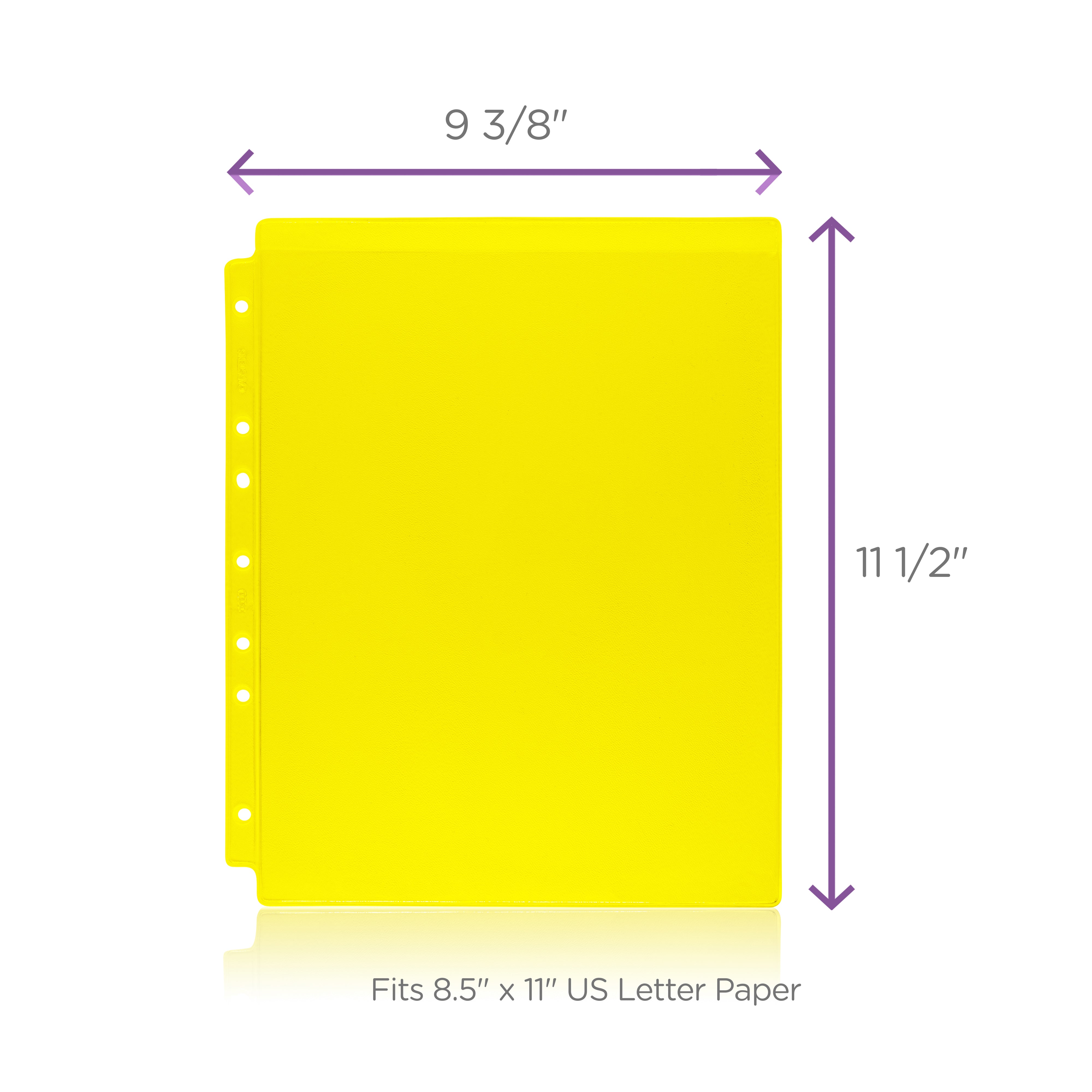 Yellow Tinted Sheet Protectors for Side Opening Ring Binders, Top Loading