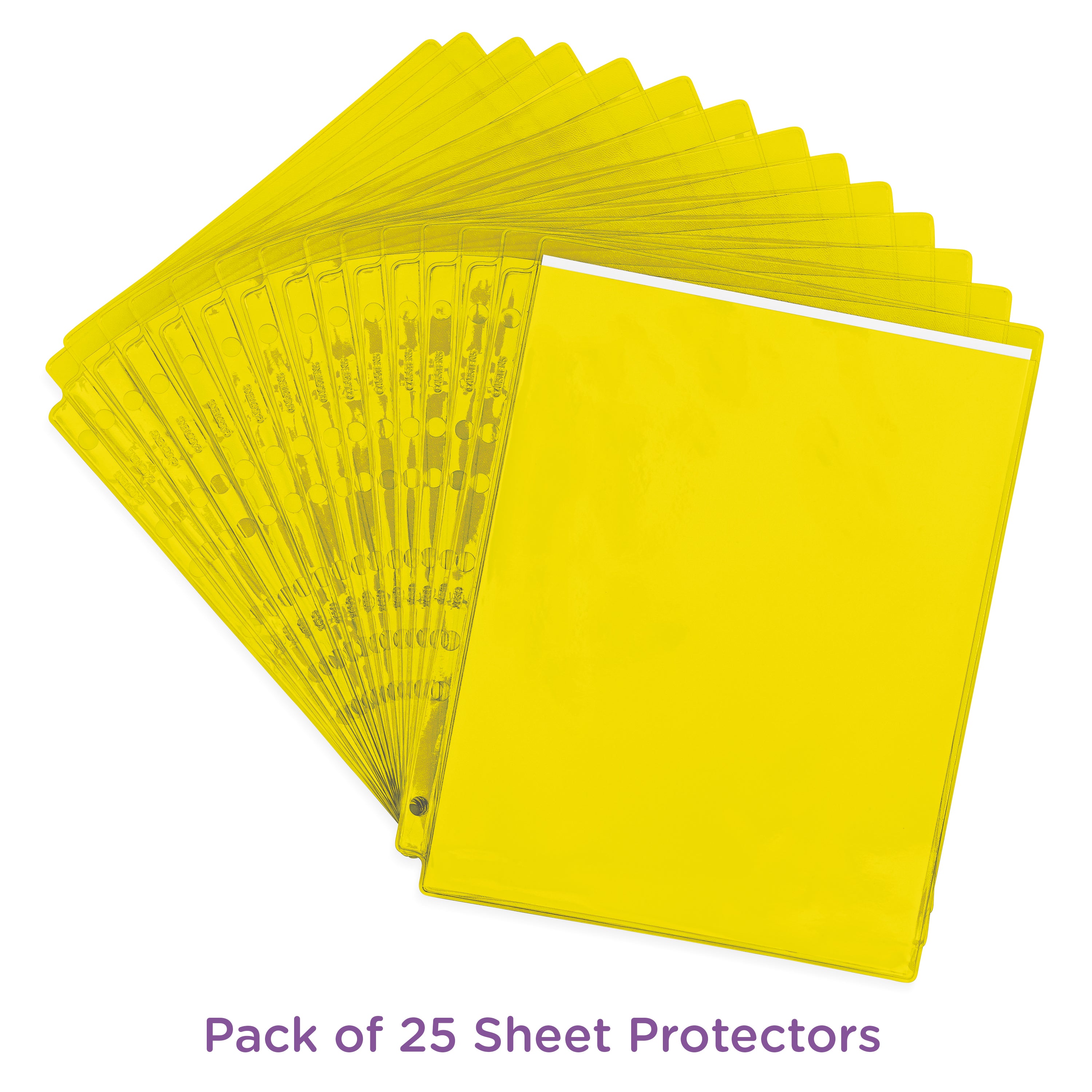 Yellow Tinted Sheet Protectors for Side Opening Ring Binders, Top Loading Yellow Tinted Sheet Protectors for Side Opening Ring Binders, Top Loading