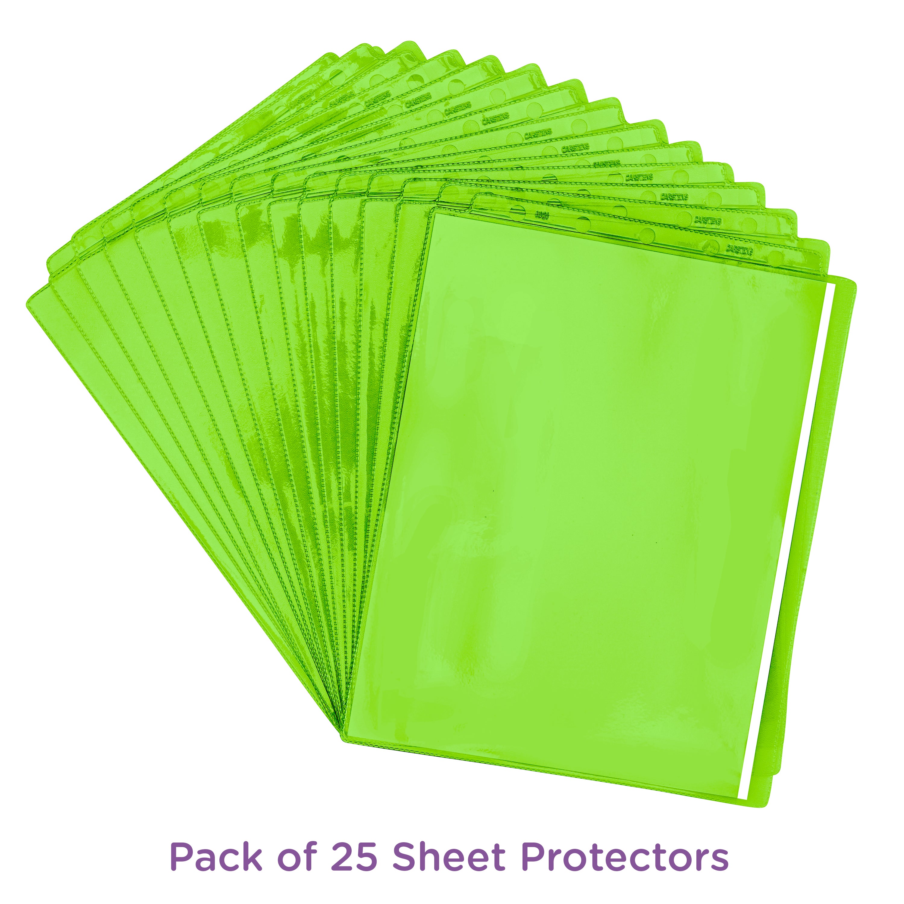 Green Sheet Protectors for Top Opening Ring Binders, Side Loading