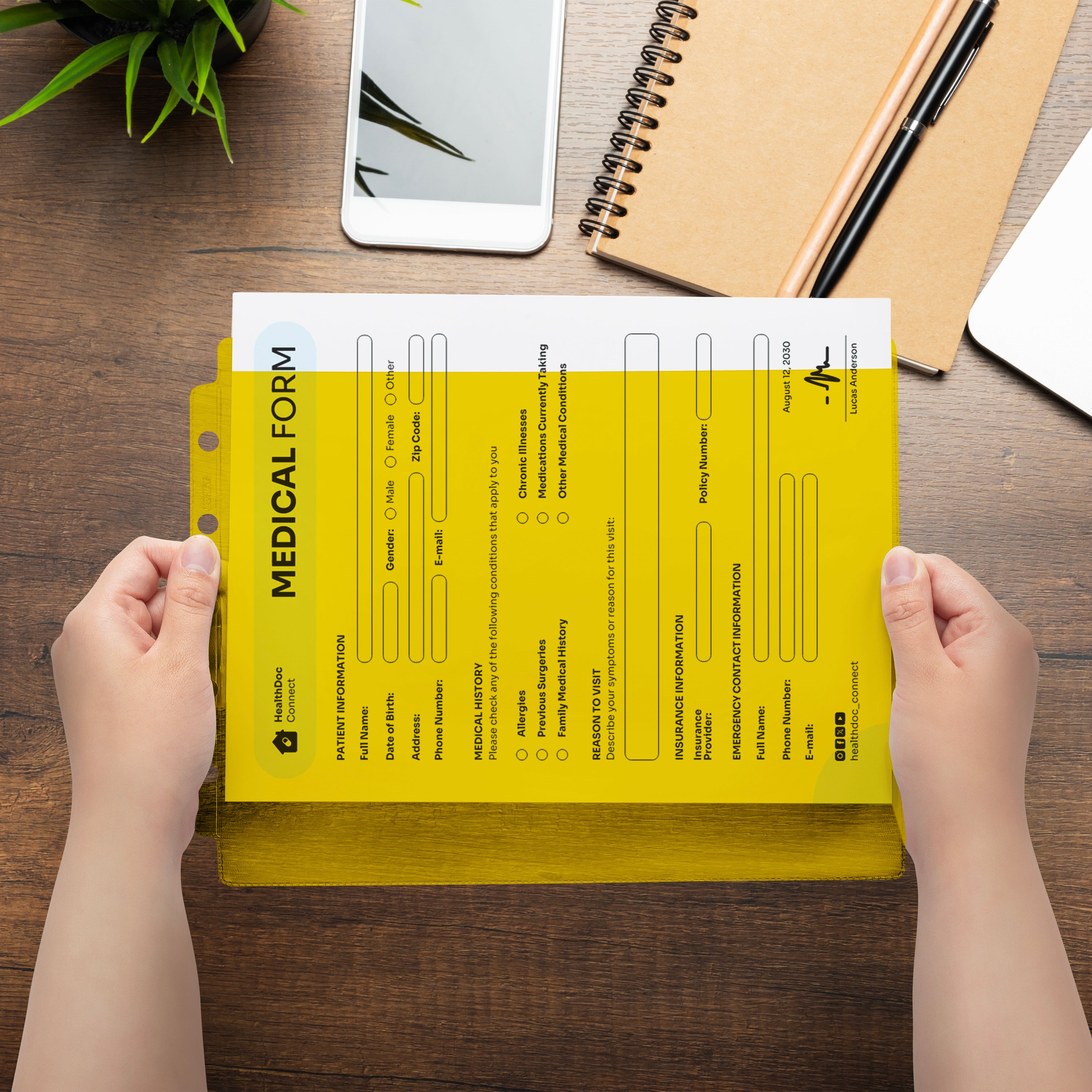 Yellow Sheet Protectors for Top Opening Ring Binders, Side Loading