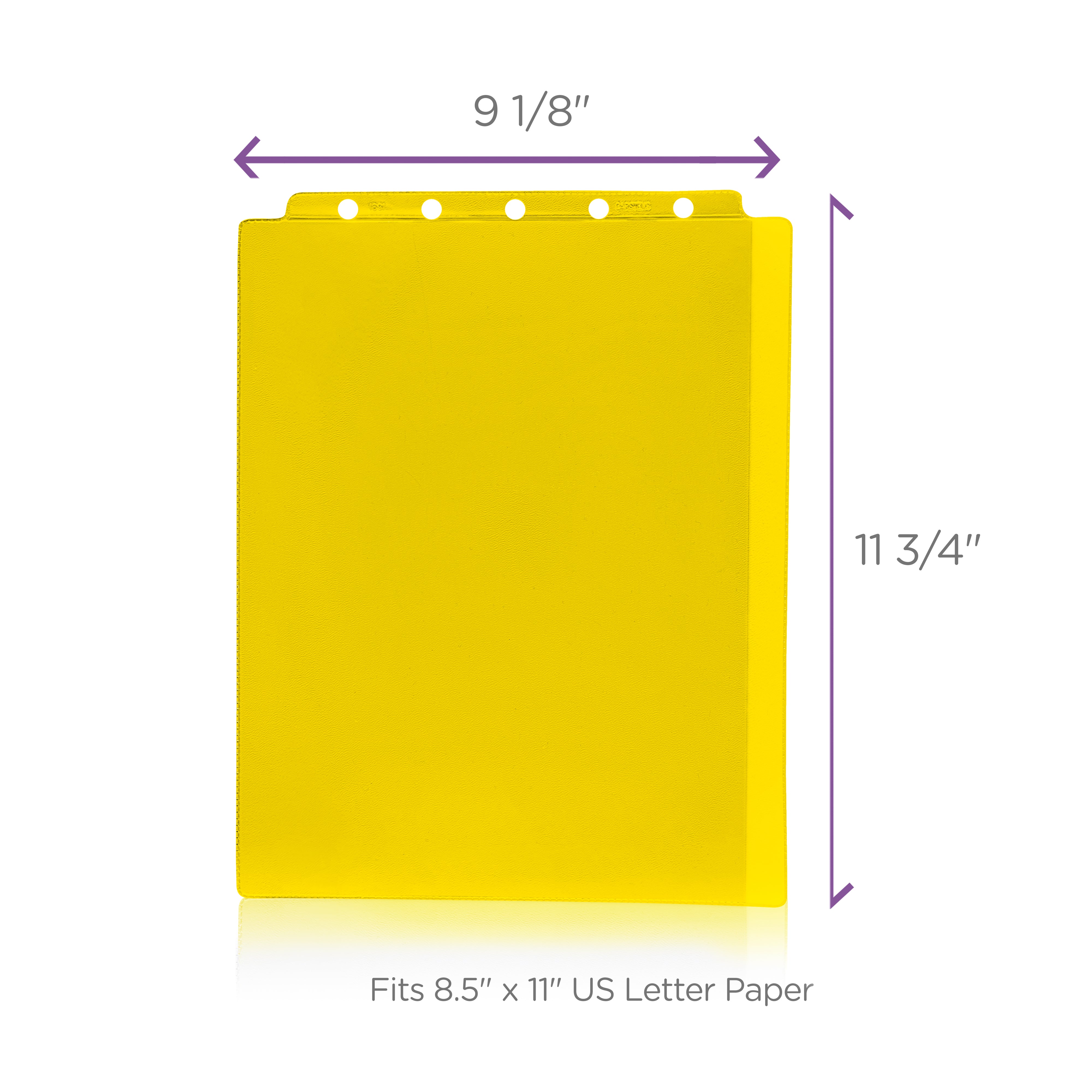 Yellow Sheet Protectors for Top Opening Ring Binders, Side Loading