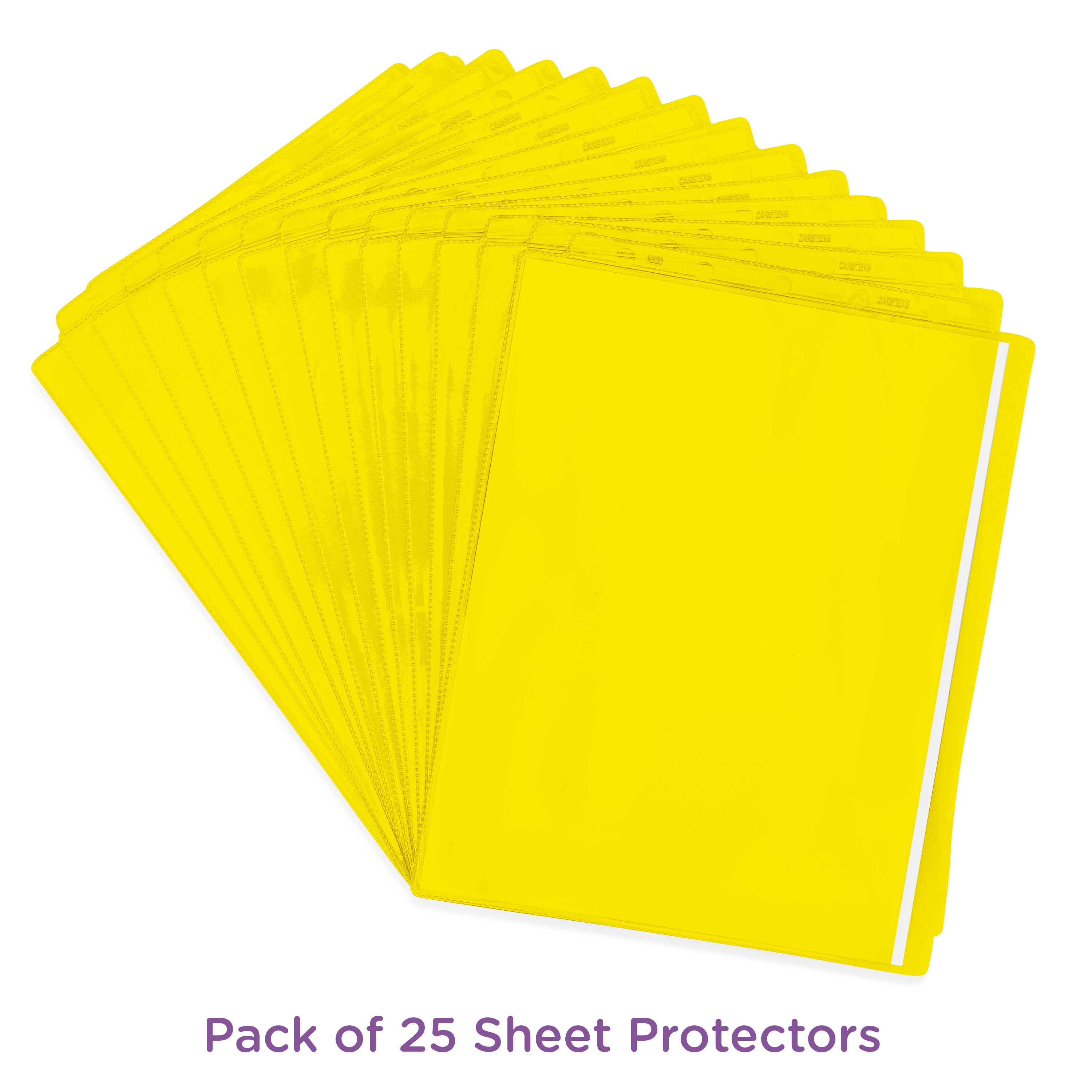 Yellow Sheet Protectors for Top Opening Ring Binders, Side Loading