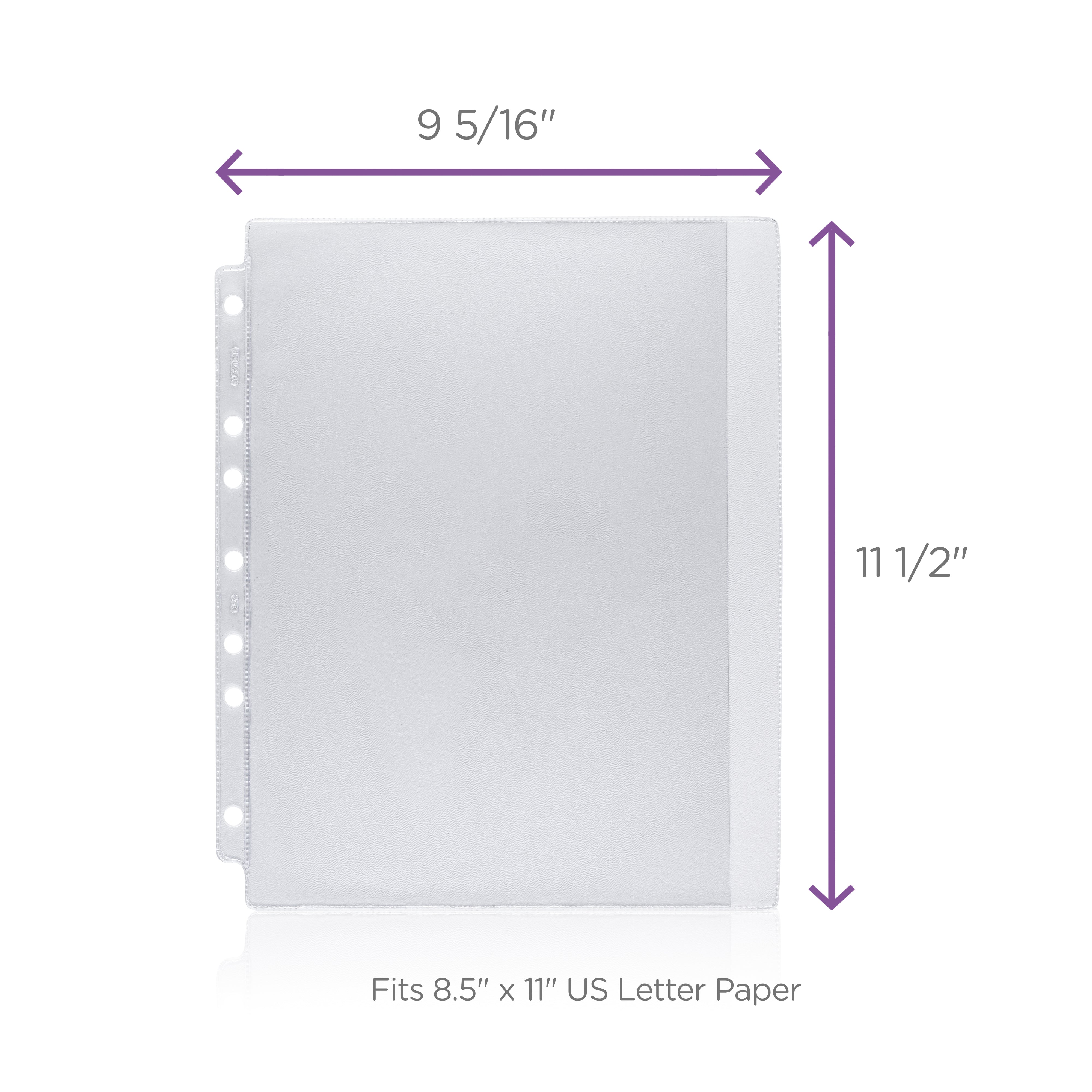 Clear Sheet Protector for Side Opening Ring Binders, Side Loading