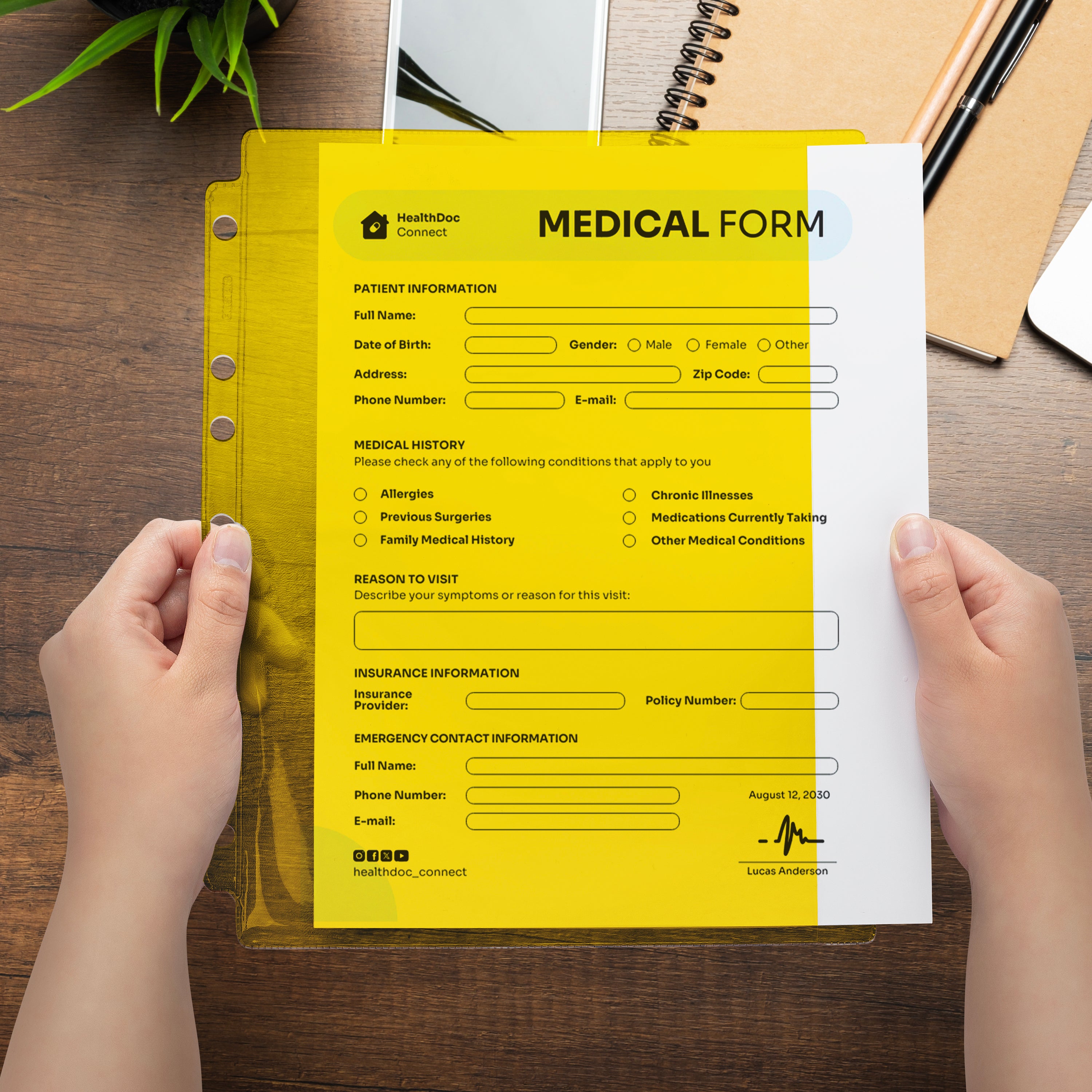 Yellow Tinted Sheet Protectors for Side Opening Ring Binders, Side Loading