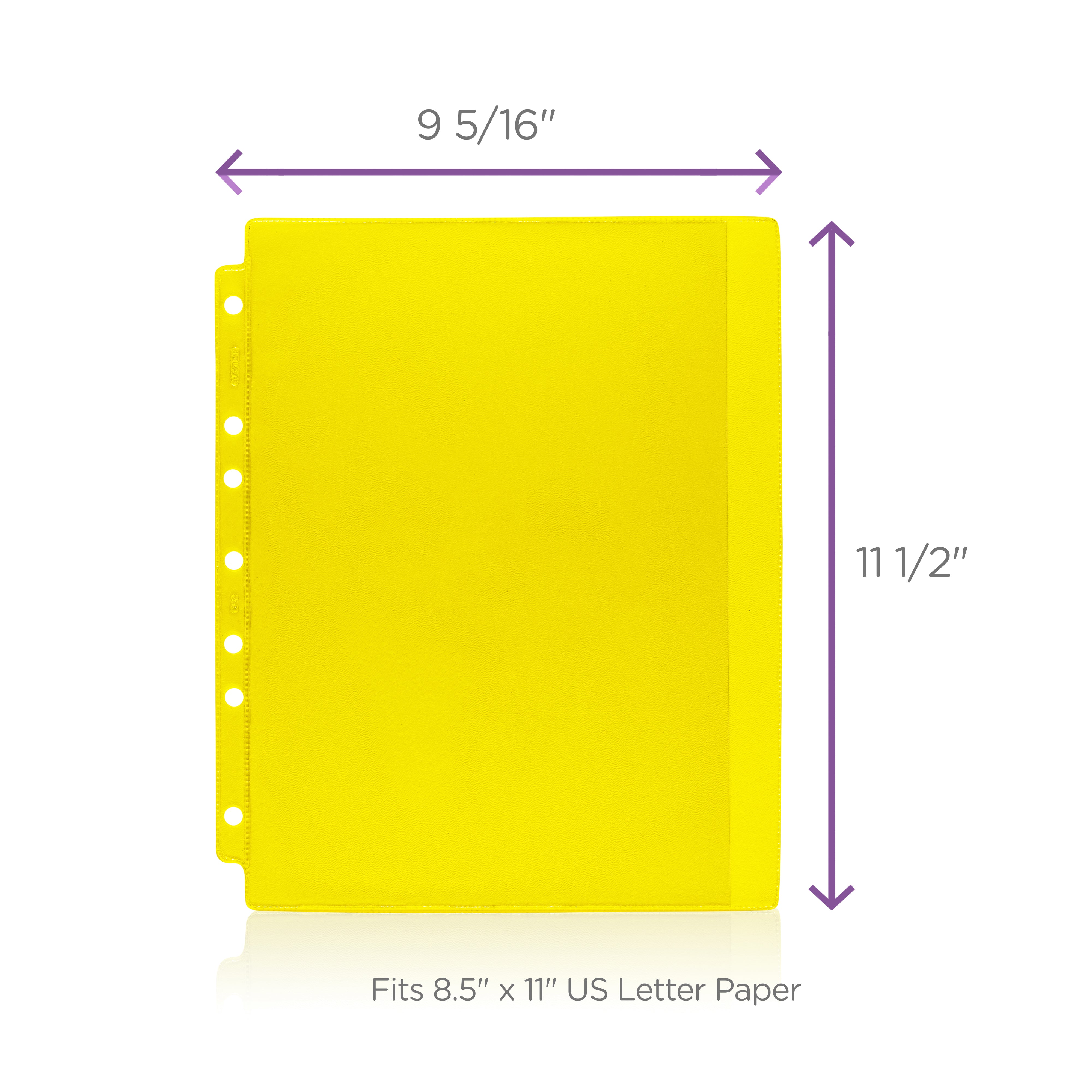 Yellow Tinted Sheet Protectors for Side Opening Ring Binders, Side Loading