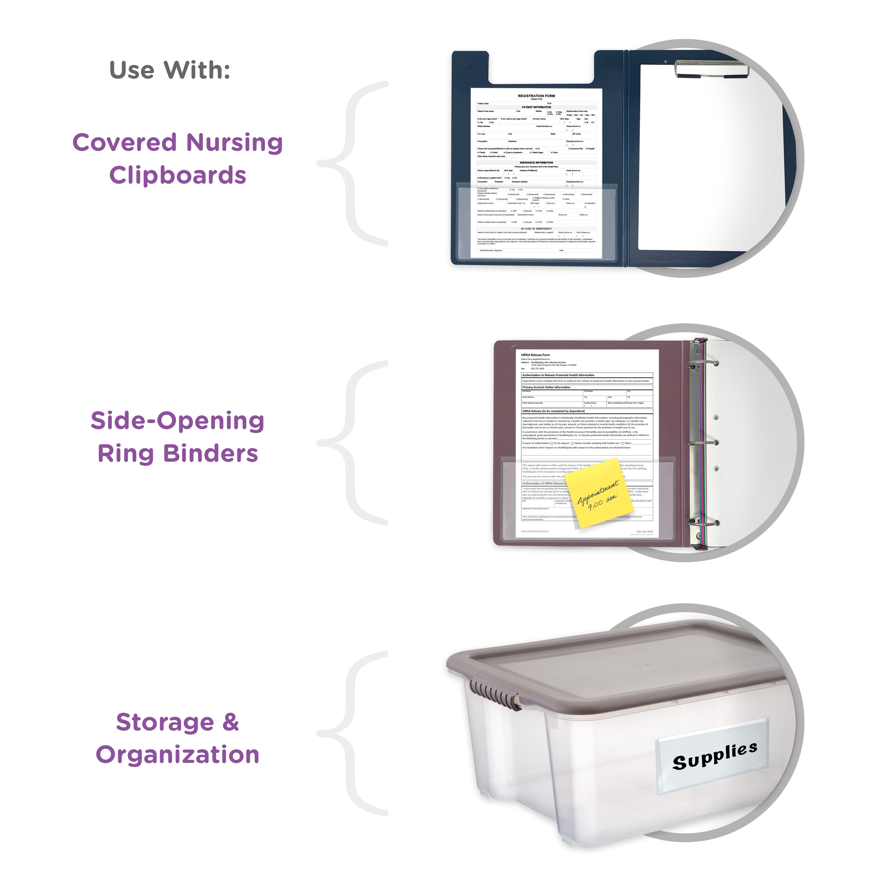 Half Page Self Adhesive Binder Pockets