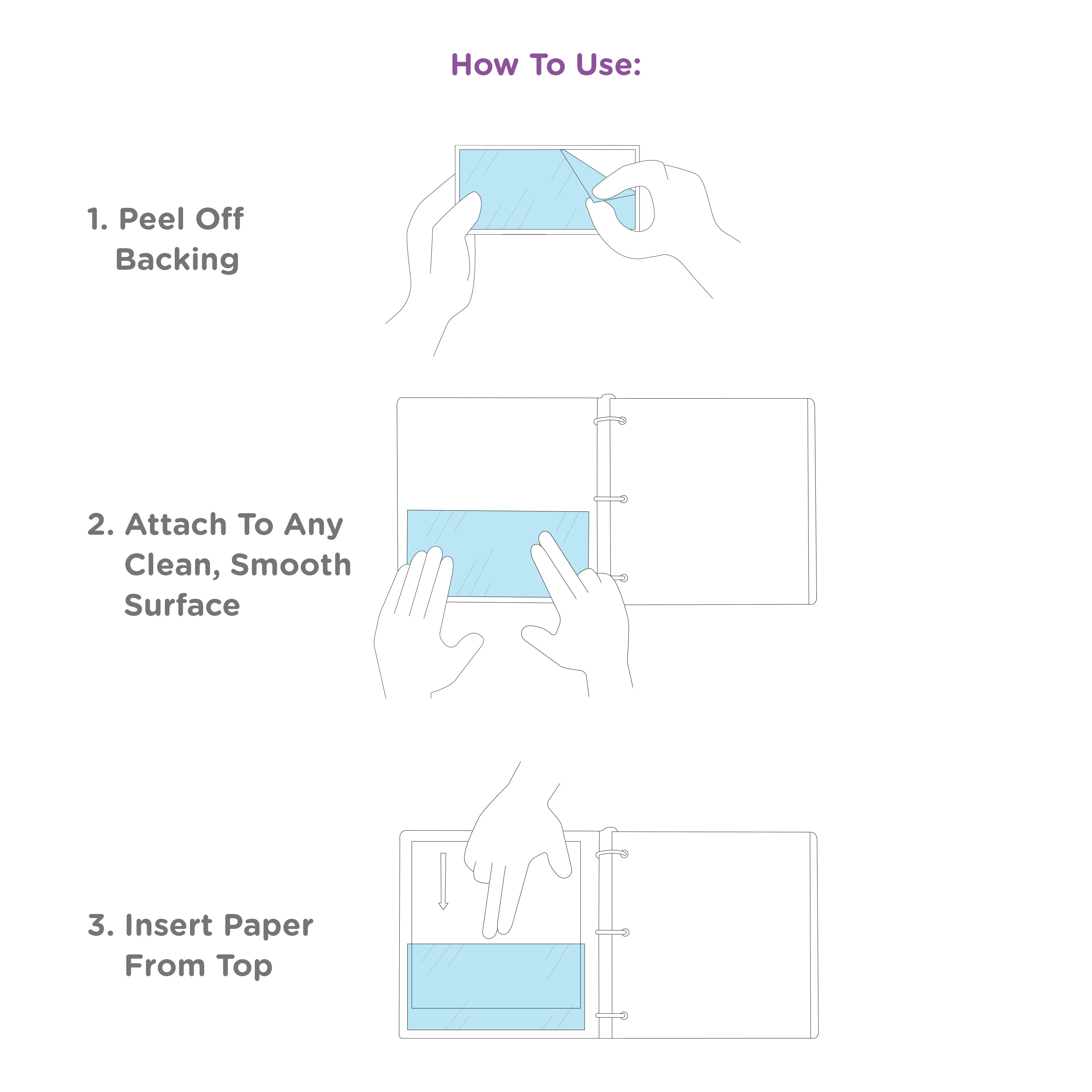 Half Page Self Adhesive Binder Pockets