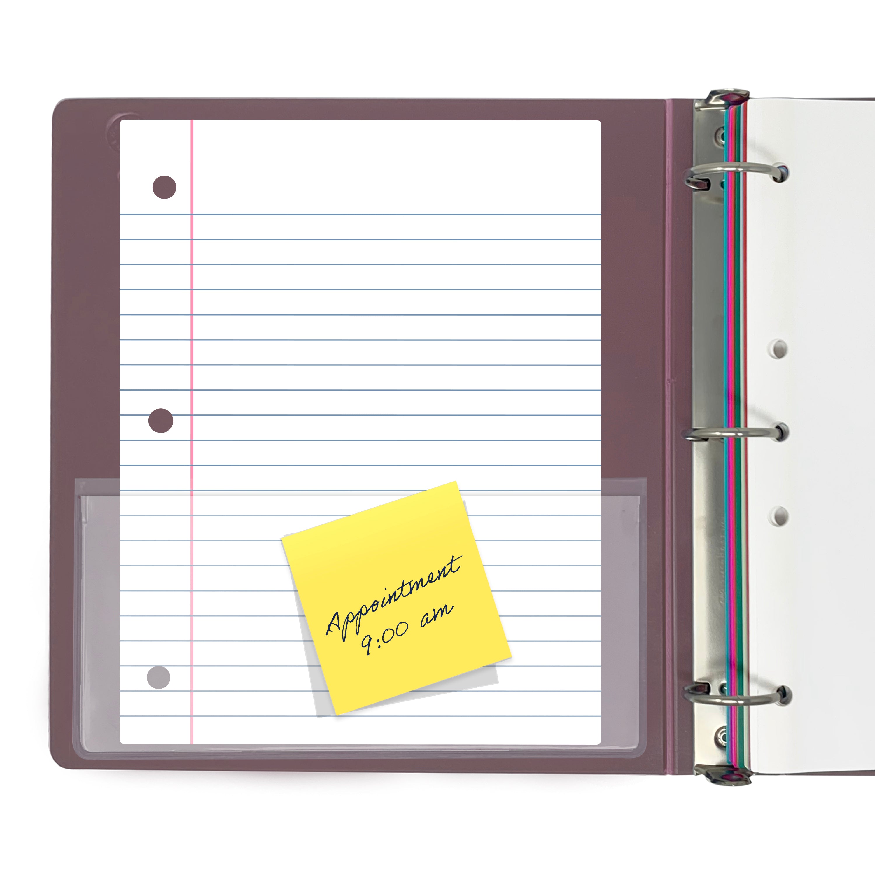 Half Page Self Adhesive Binder Pockets