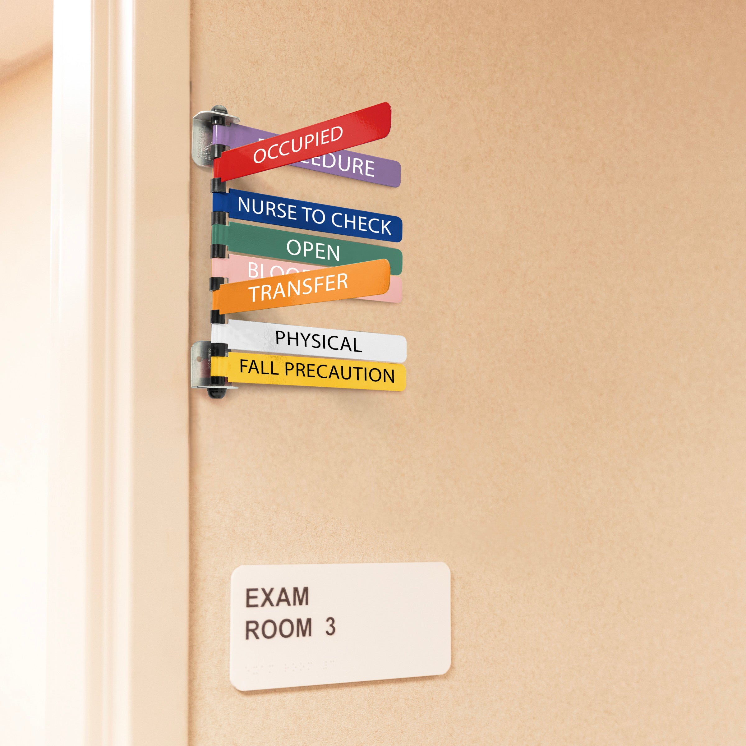 Custom Color with Text Exam Room Status & Signal Flags