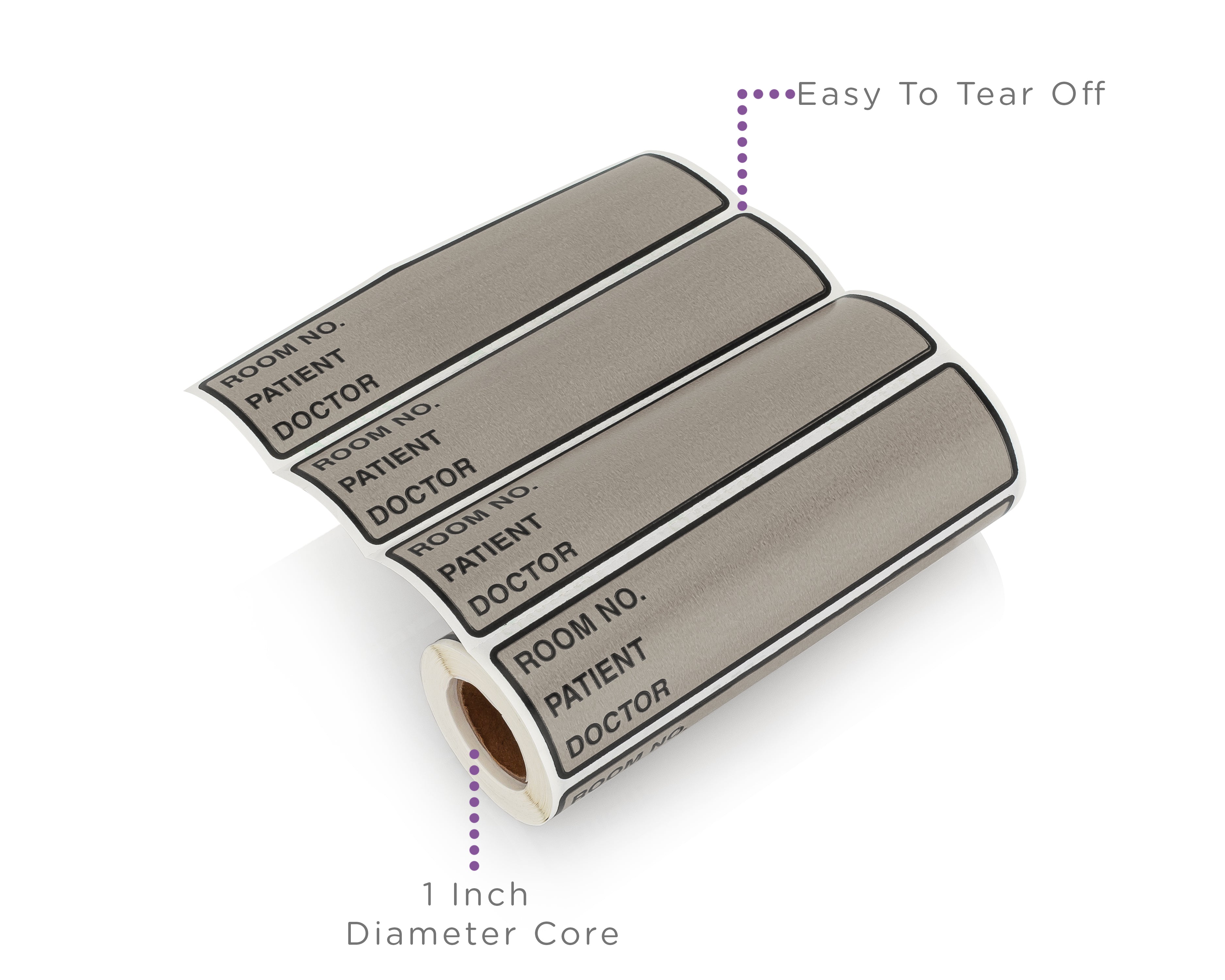 Room No. / Patient / Doctor Preprinted ID Labels for 1.5 – 4” Ring Binder Spines - Roll of 200