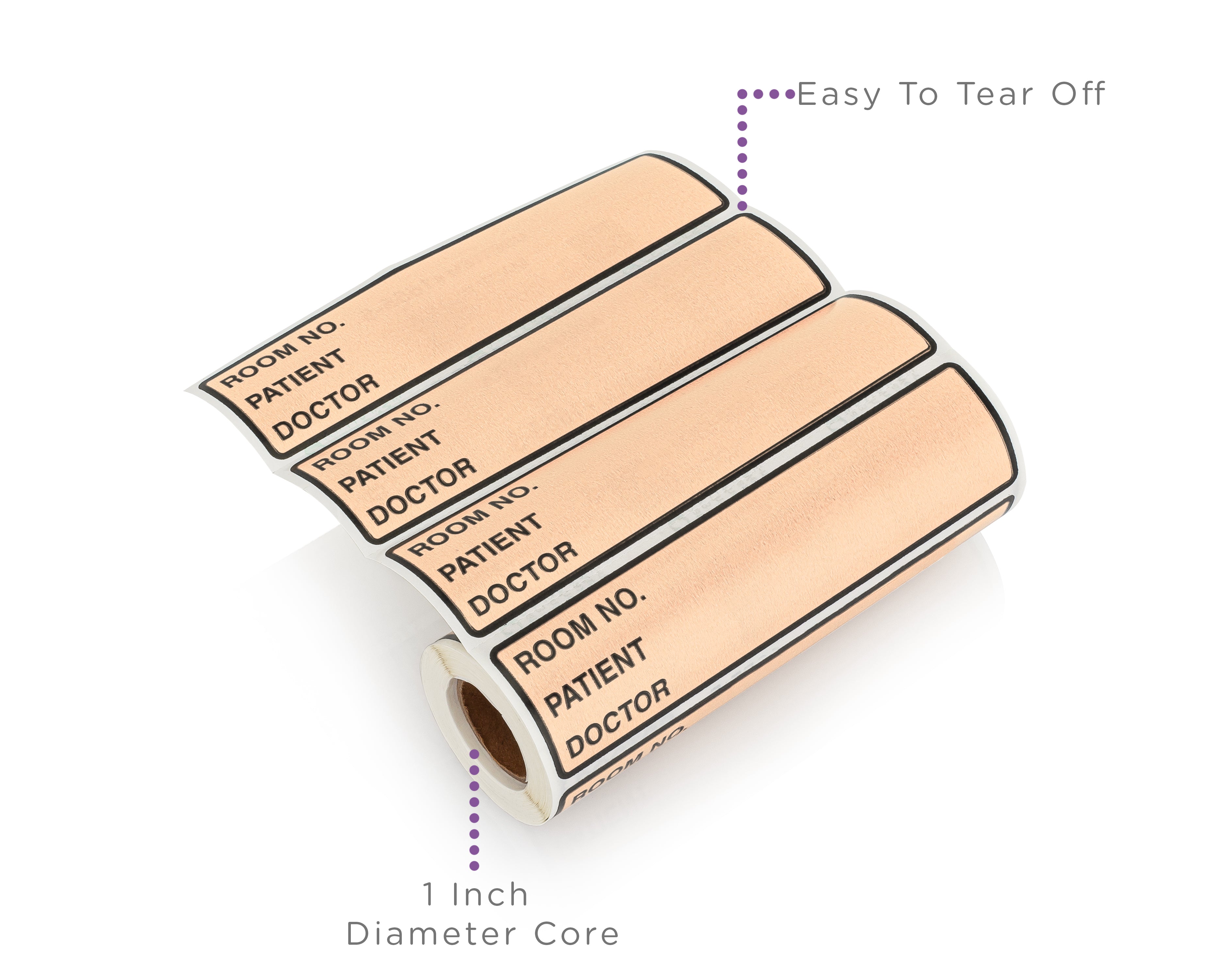 Room No. / Patient / Doctor Preprinted ID Labels for 1.5 – 4” Ring Binder Spines - Roll of 200