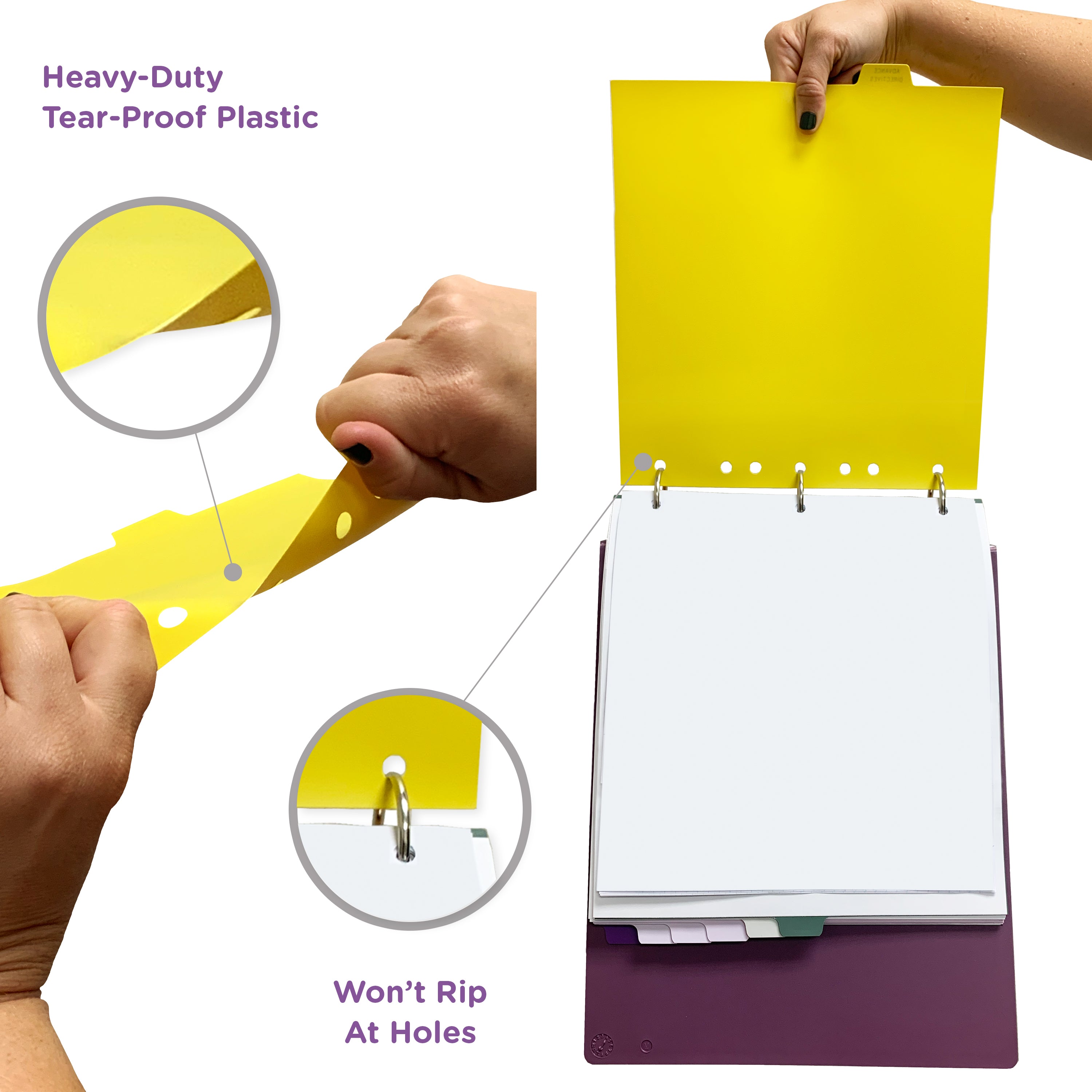 Heavy Duty Plastic Patient Chart Blank Divider Sets for Top Opening Binders