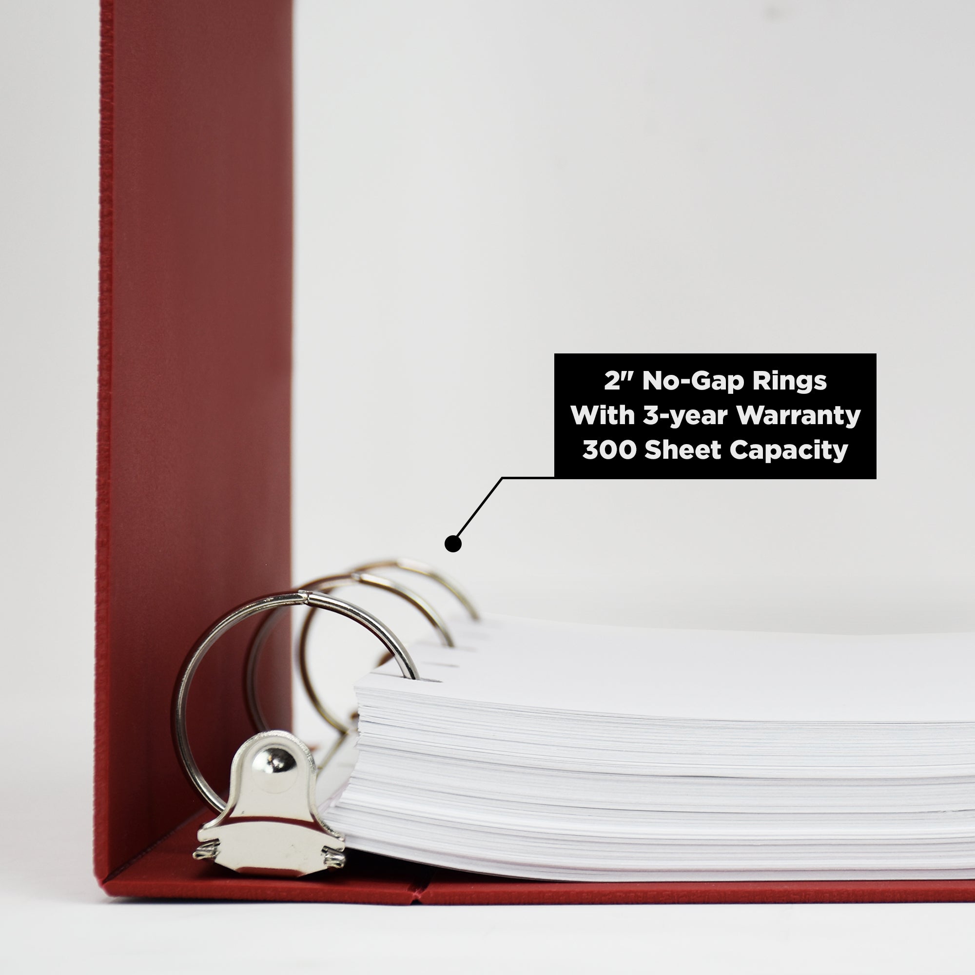 2-Inch Heavy Duty 3-Ring Binder for Exposure Control Manuals – Side Opening, Red