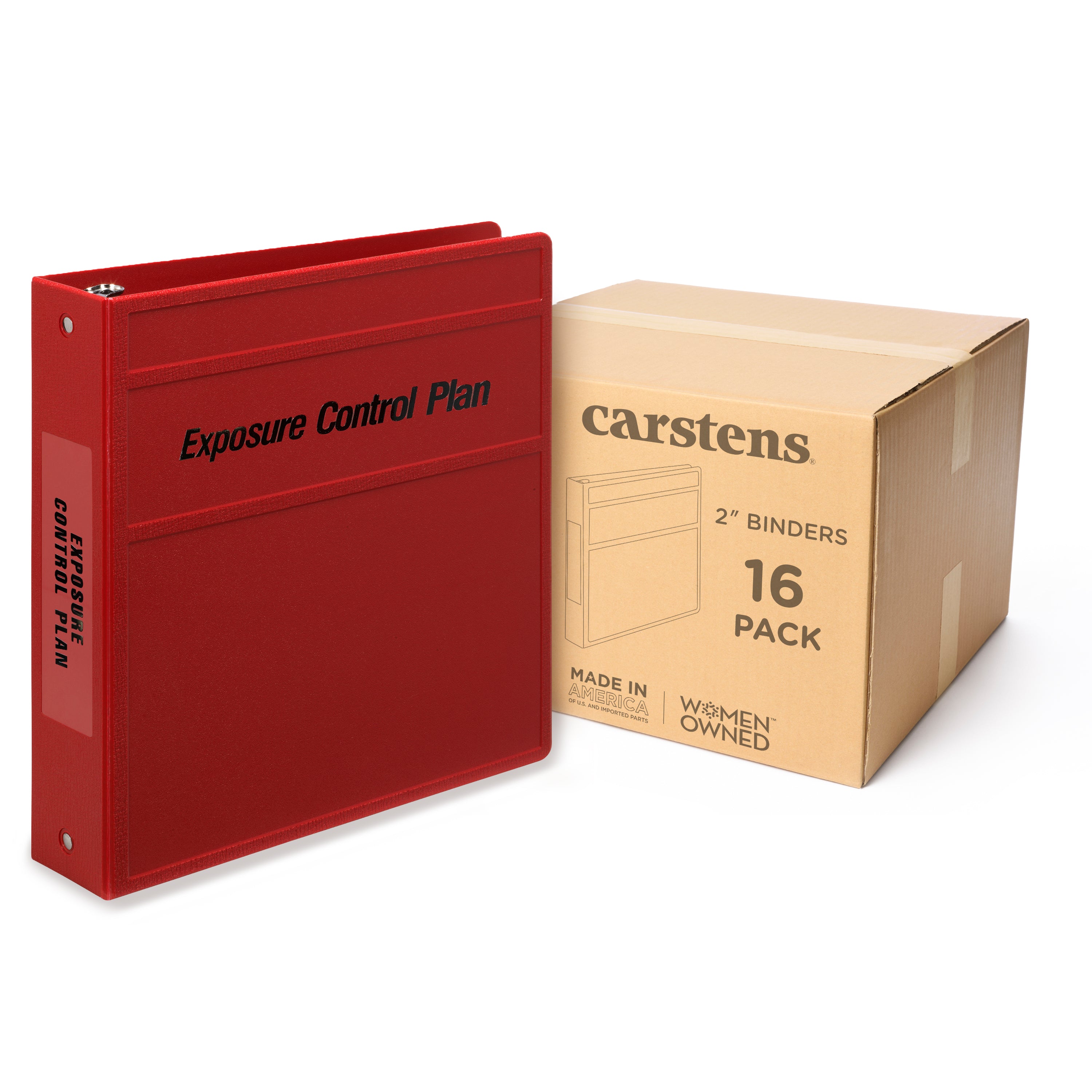 2-Inch Heavy Duty 3-Ring Binder for Exposure Control Manuals – Side Opening, Red