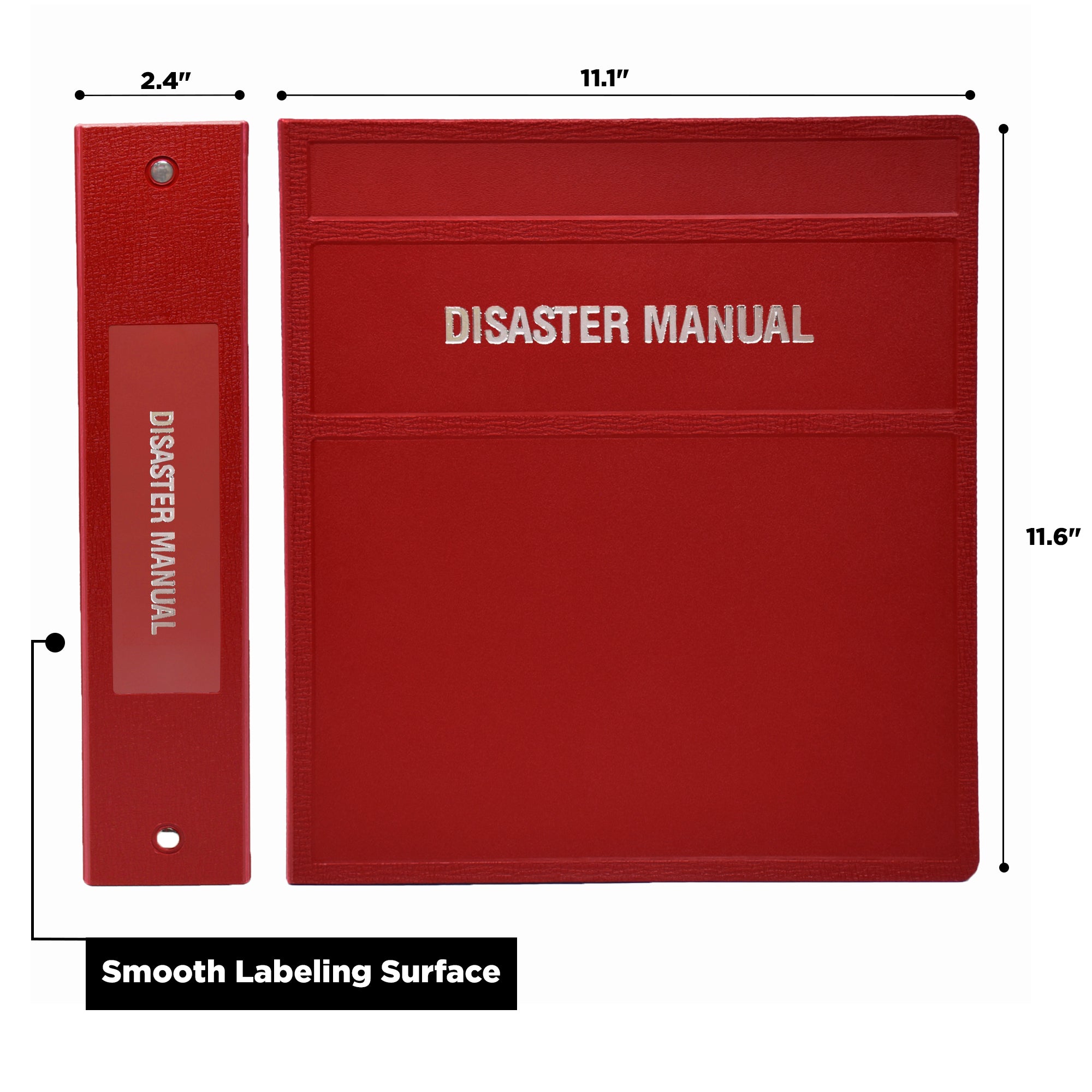 Heavy Duty 3-Ring Binder for Disaster Manuals - Side Opening