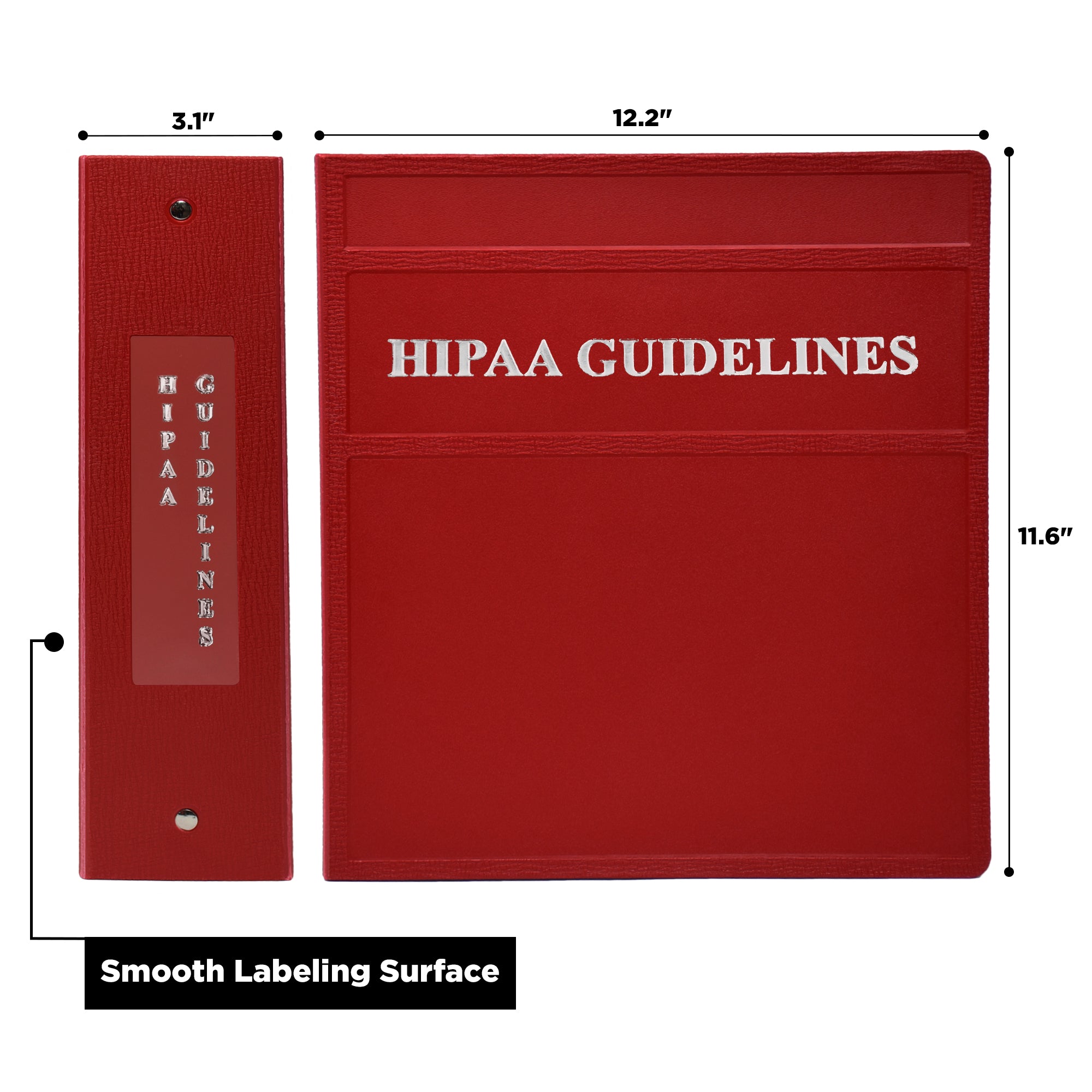 3-Inch Heavy Duty 3-Ring Binder for HIPAA Guidelines – Side Opening