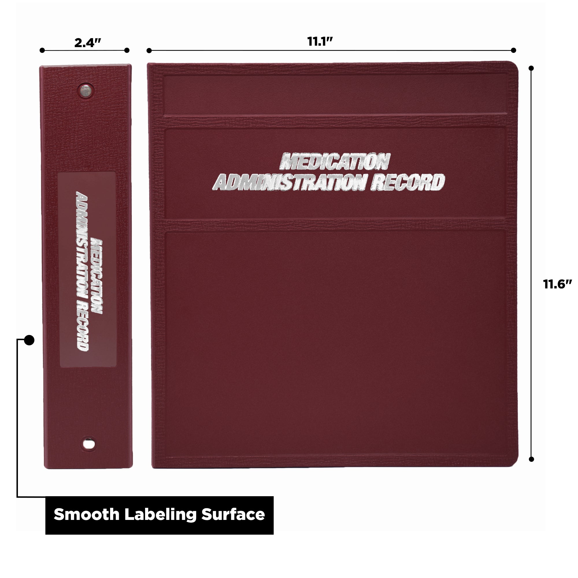 Heavy Duty Medical Administration Record (MAR) 3-Ring Binder – Side Opening