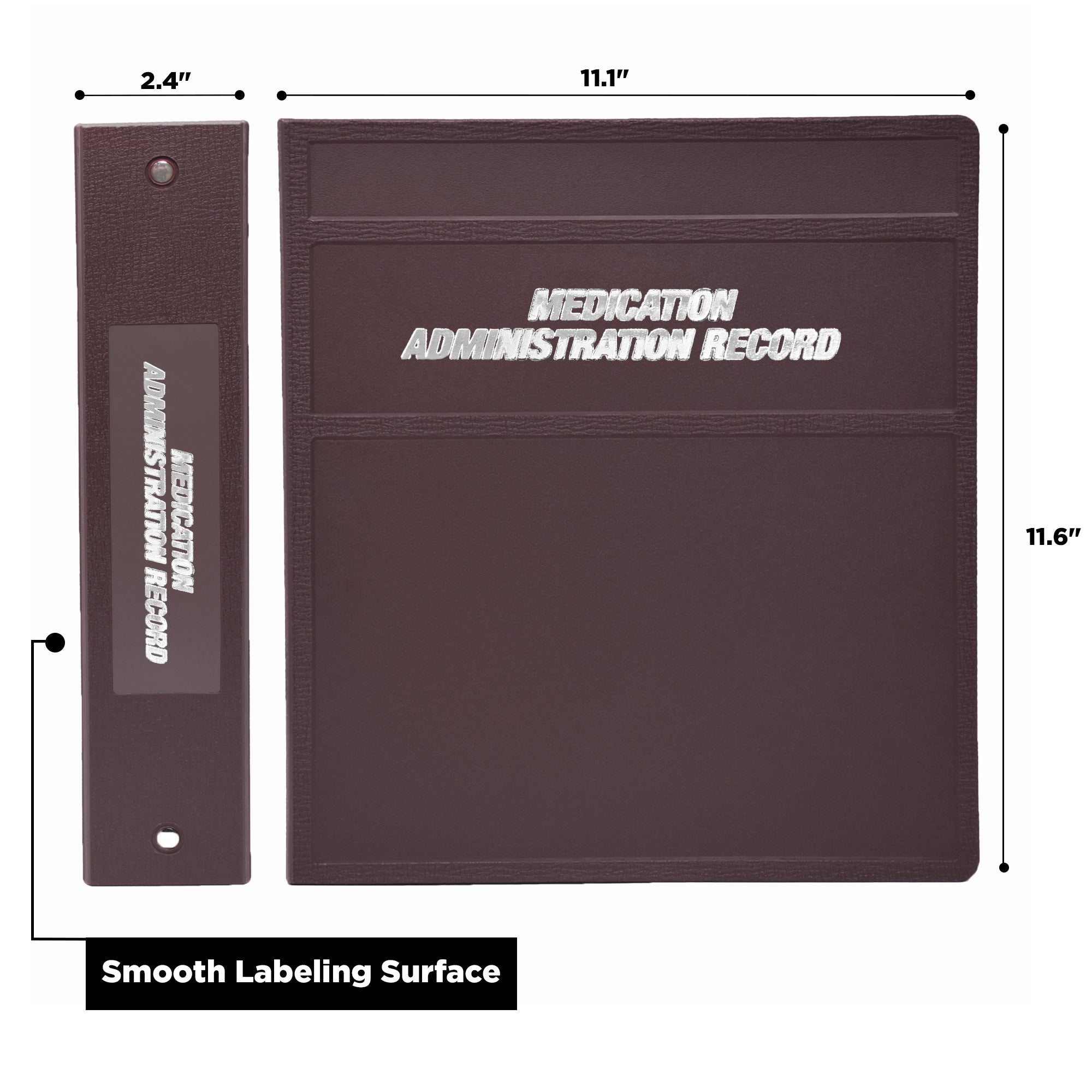Heavy Duty Medical Administration Record (MAR) 3-Ring Binder – Side Opening