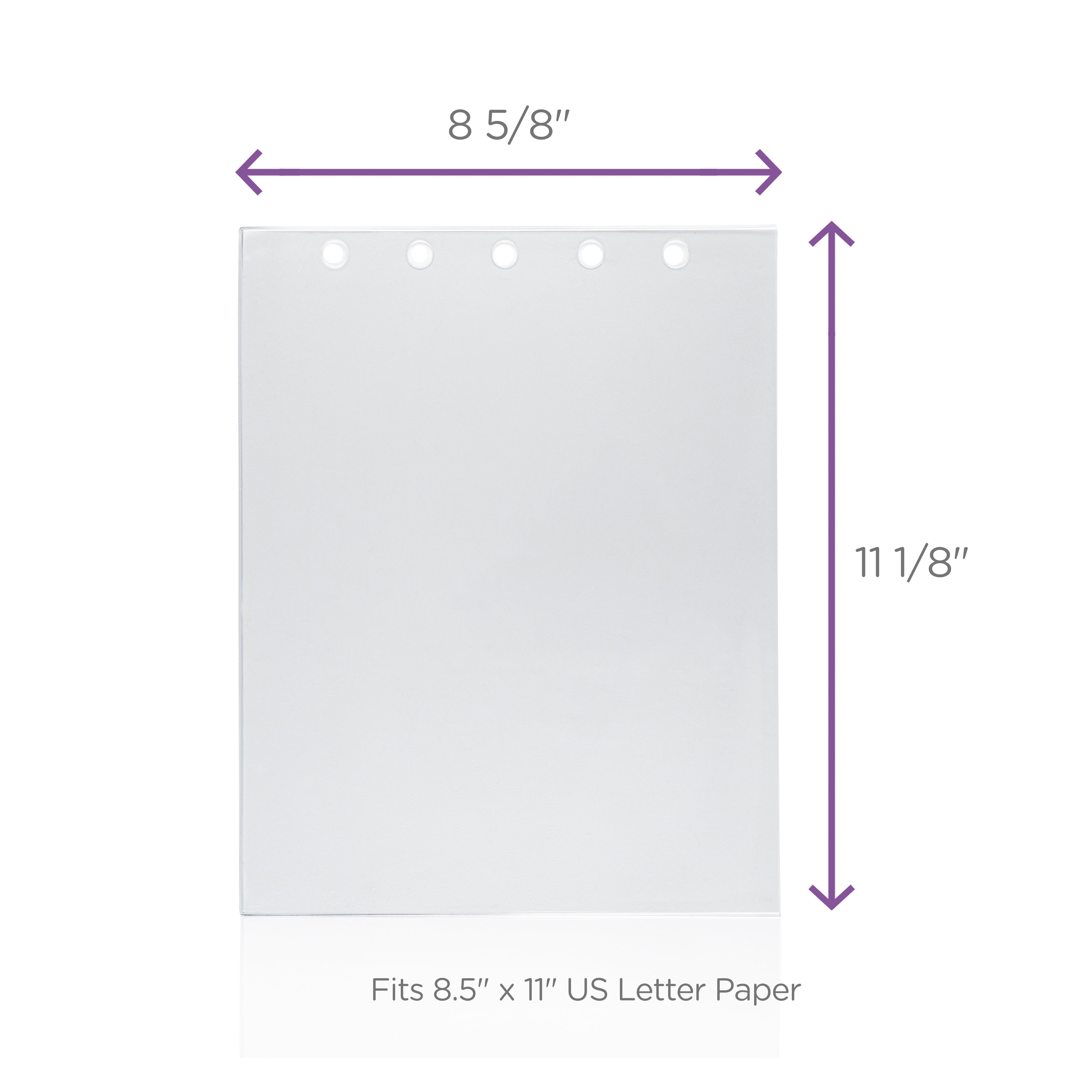 Page Size Clear Sheet Protector for Top Opening Ring Binders, Side Loading