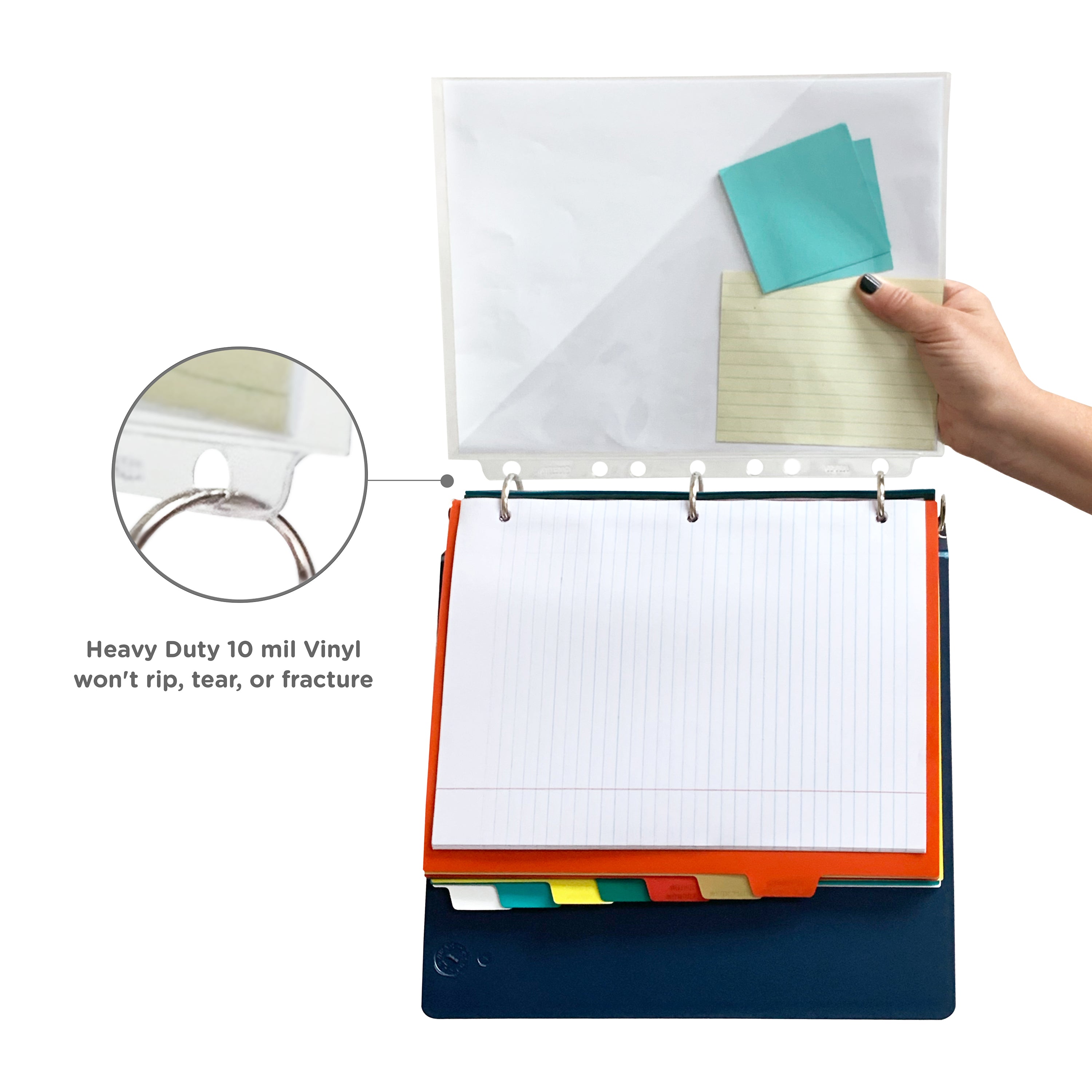 Single Diagonal Binder Pockets for Side Opening Ring Binders