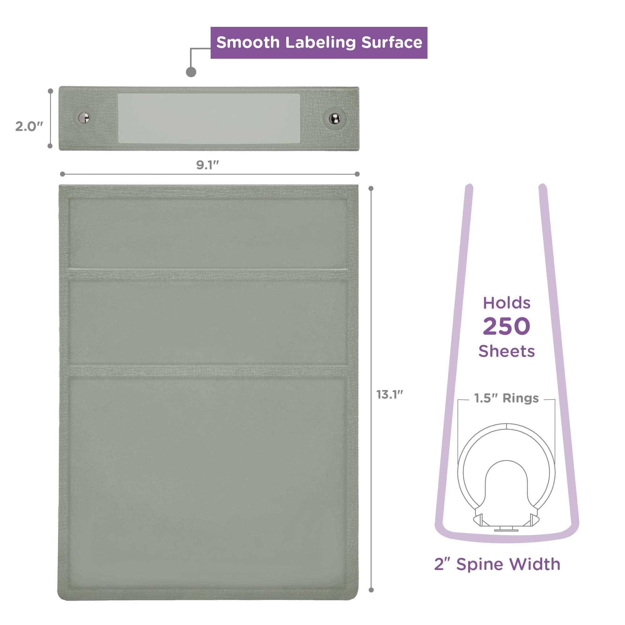 1.5-Inch Heavy Duty 2-Ring Binder for Medical Charting – Top Opening
