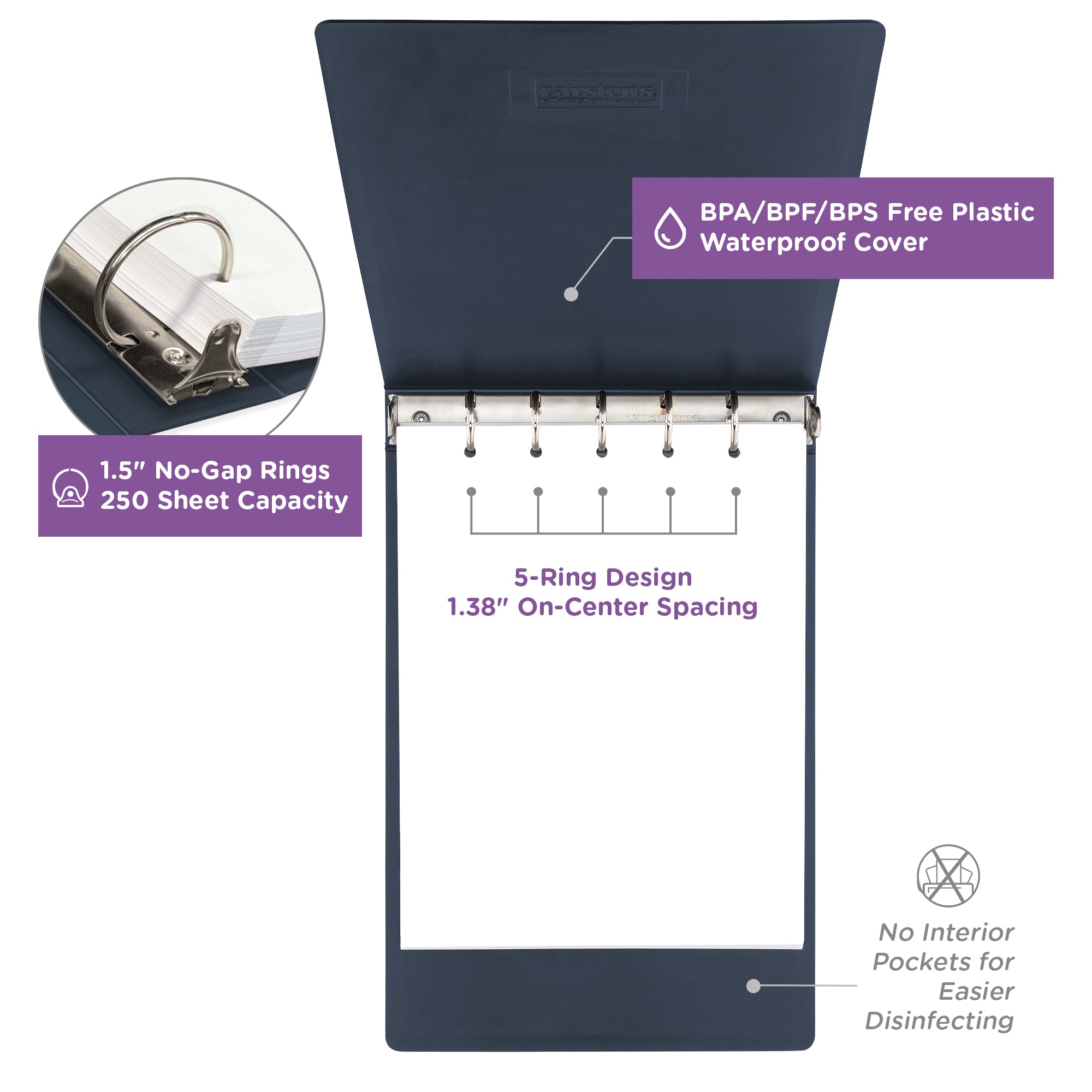 Custom 1.5-Inch Binder with Logo – Heavy Duty Top-Opening