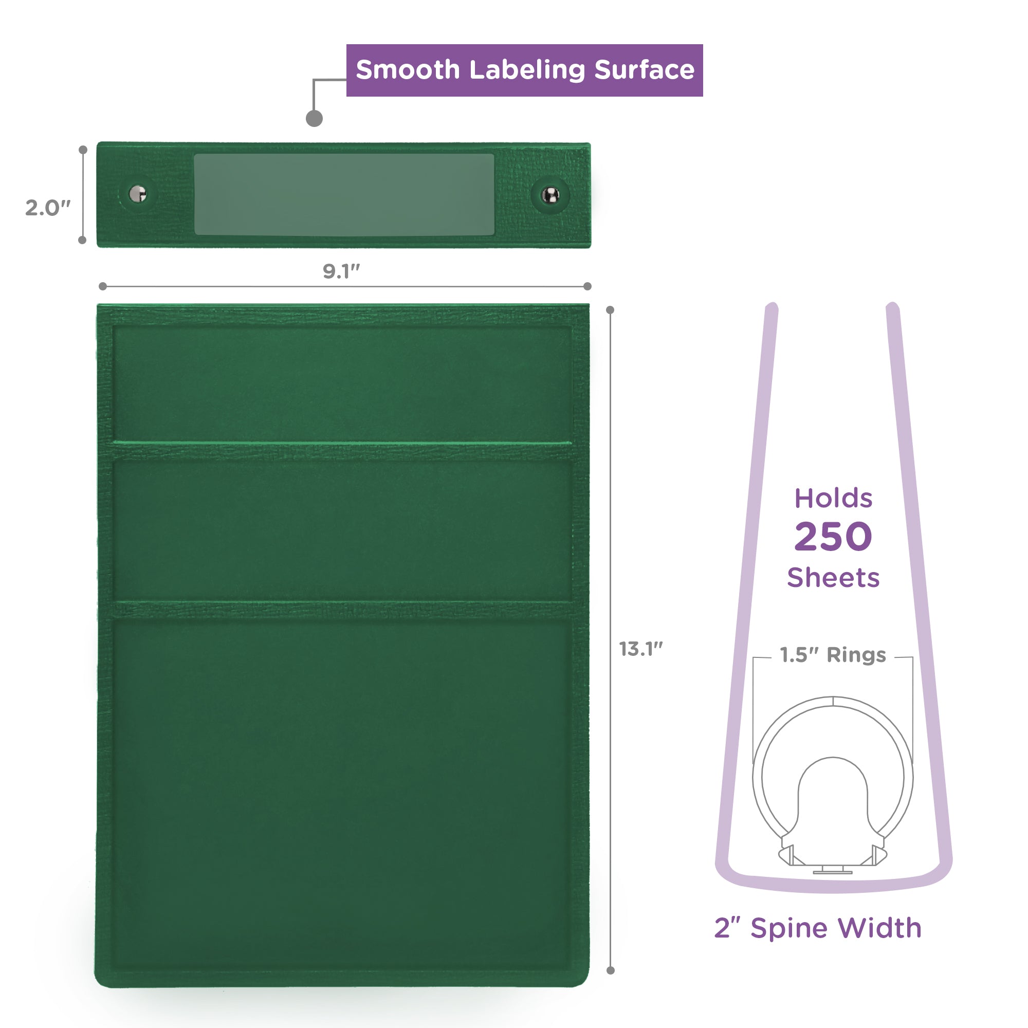 1.5-Inch Heavy Duty 2-Ring Binder for Medical Charting – Top Opening