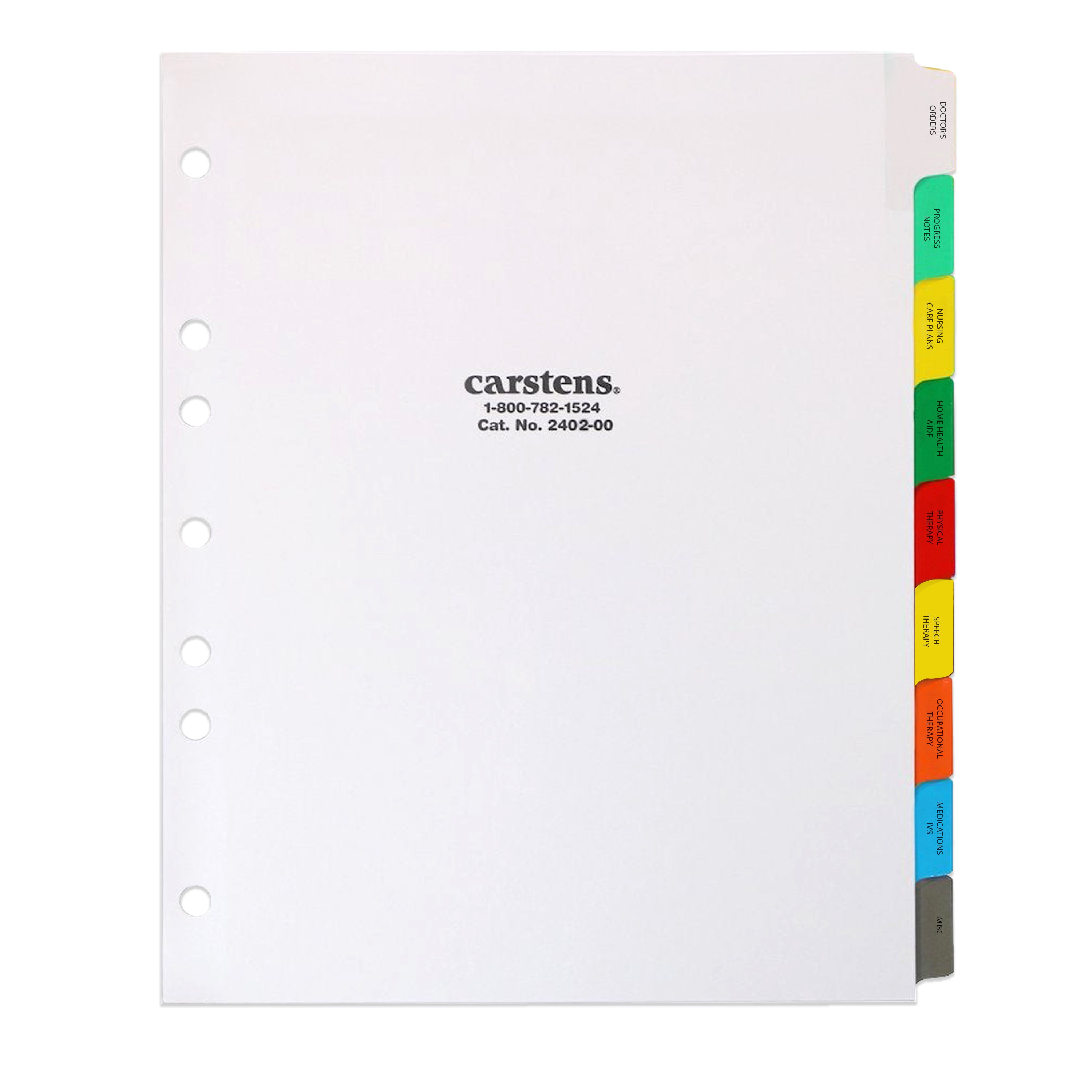 Paper At-Home Healthcare Divider Set for Side Opening Binders