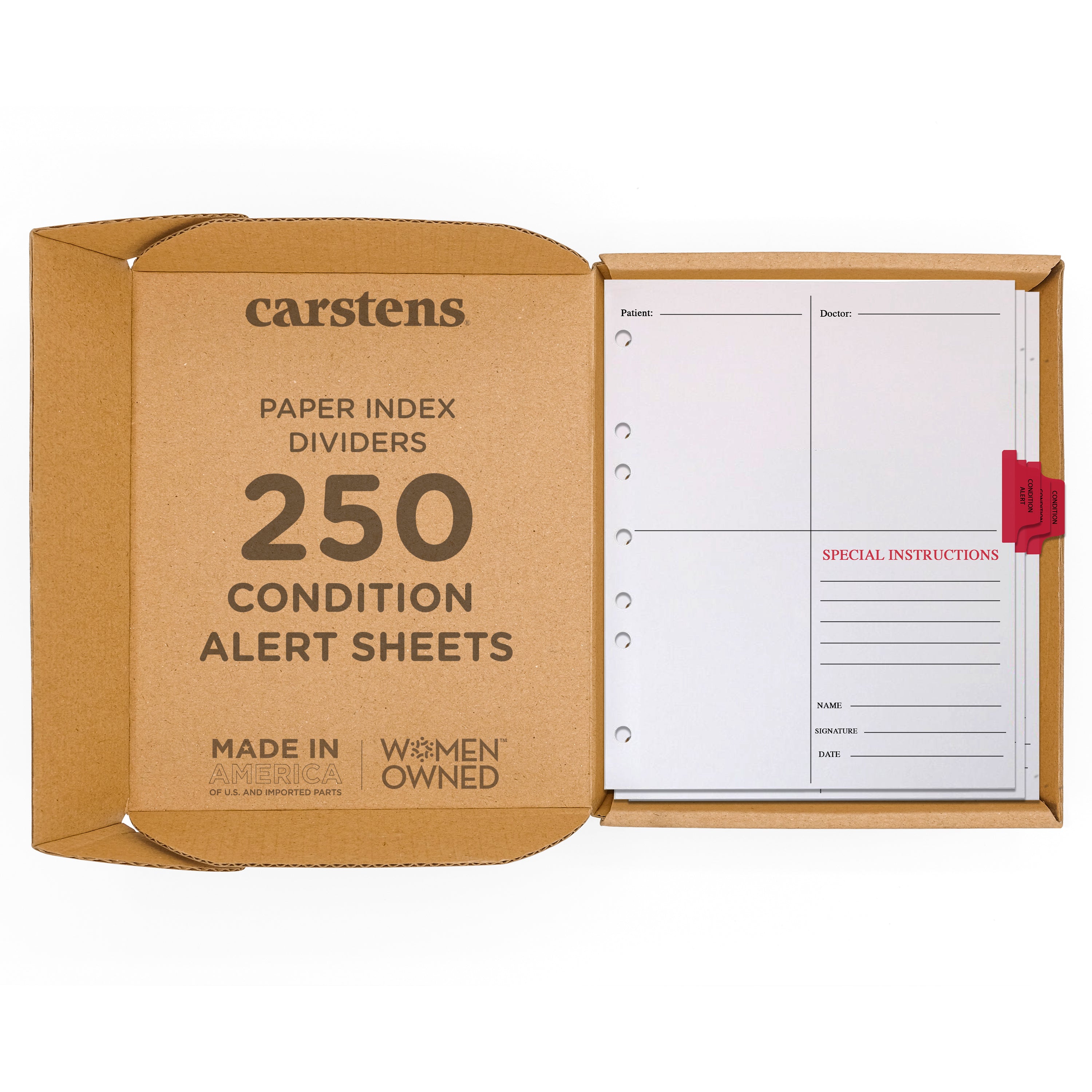 Condition Alert Sheet Side Opening Paper Dividers
