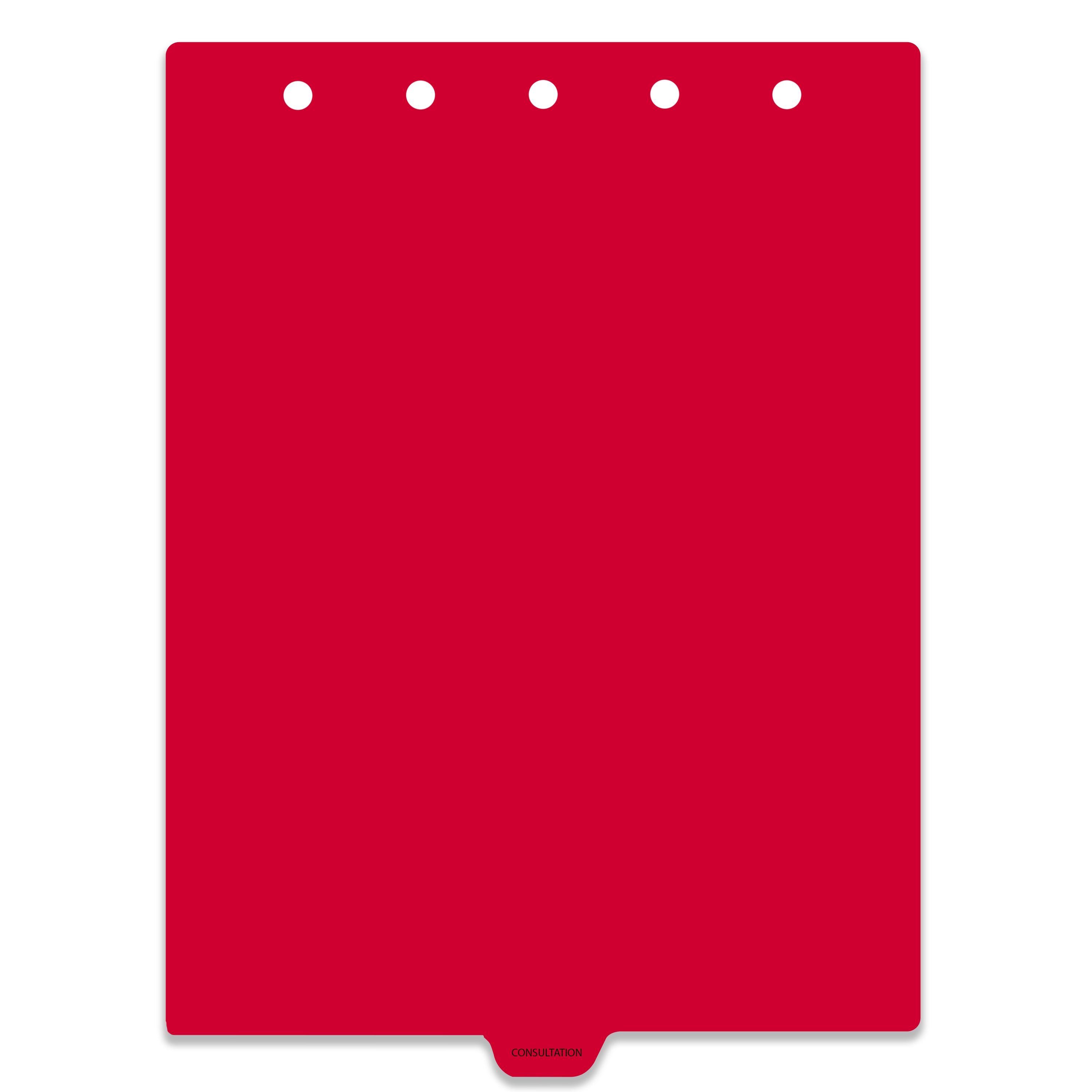 Heavy Duty Plastic Medical Chart Divider Tabs, Bottom Tab, 1/9 Cut, Tab 5 Position