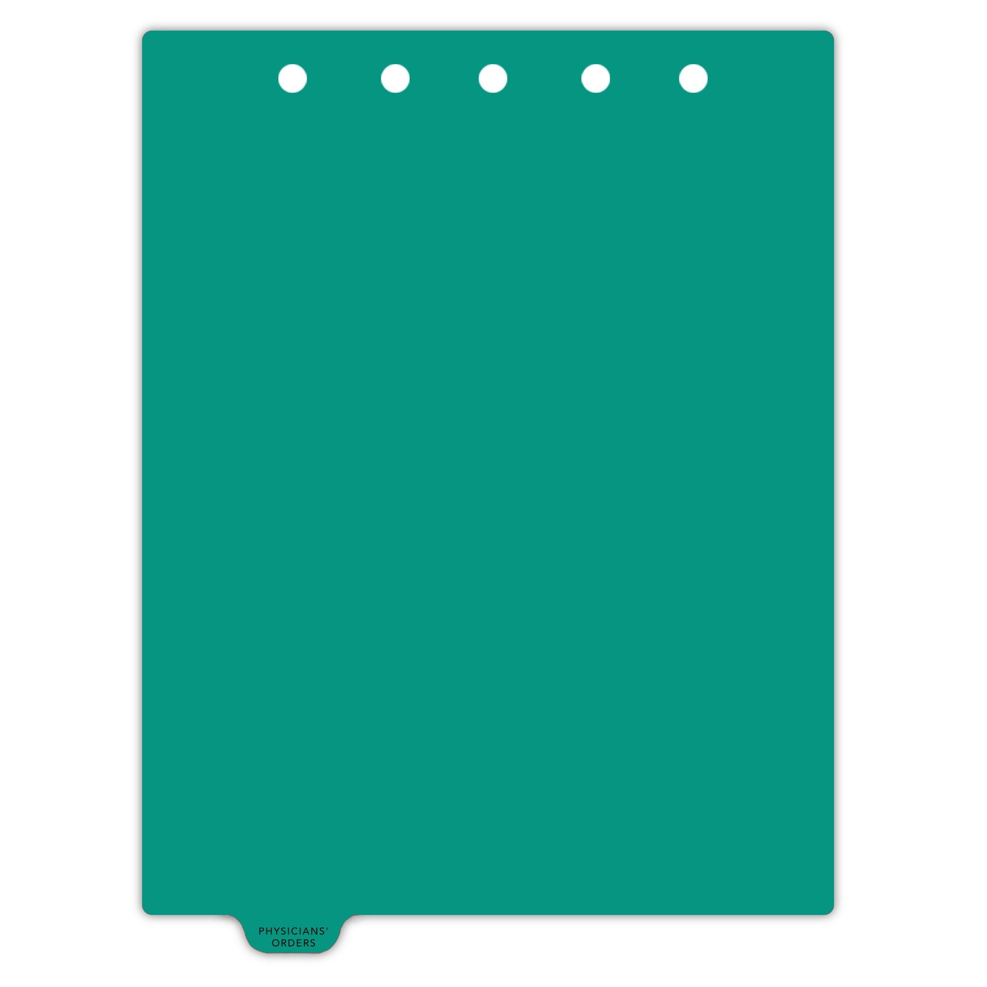 Heavy Duty Plastic Medical Chart Divider Tabs, Bottom Tab, 1/9 Cut, Tab 2 Position