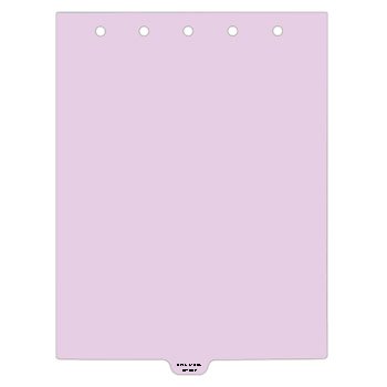 Heavy Duty Plastic Medical Chart Divider Tabs, Bottom Tab, 1/9 Cut, Tab 5 Position