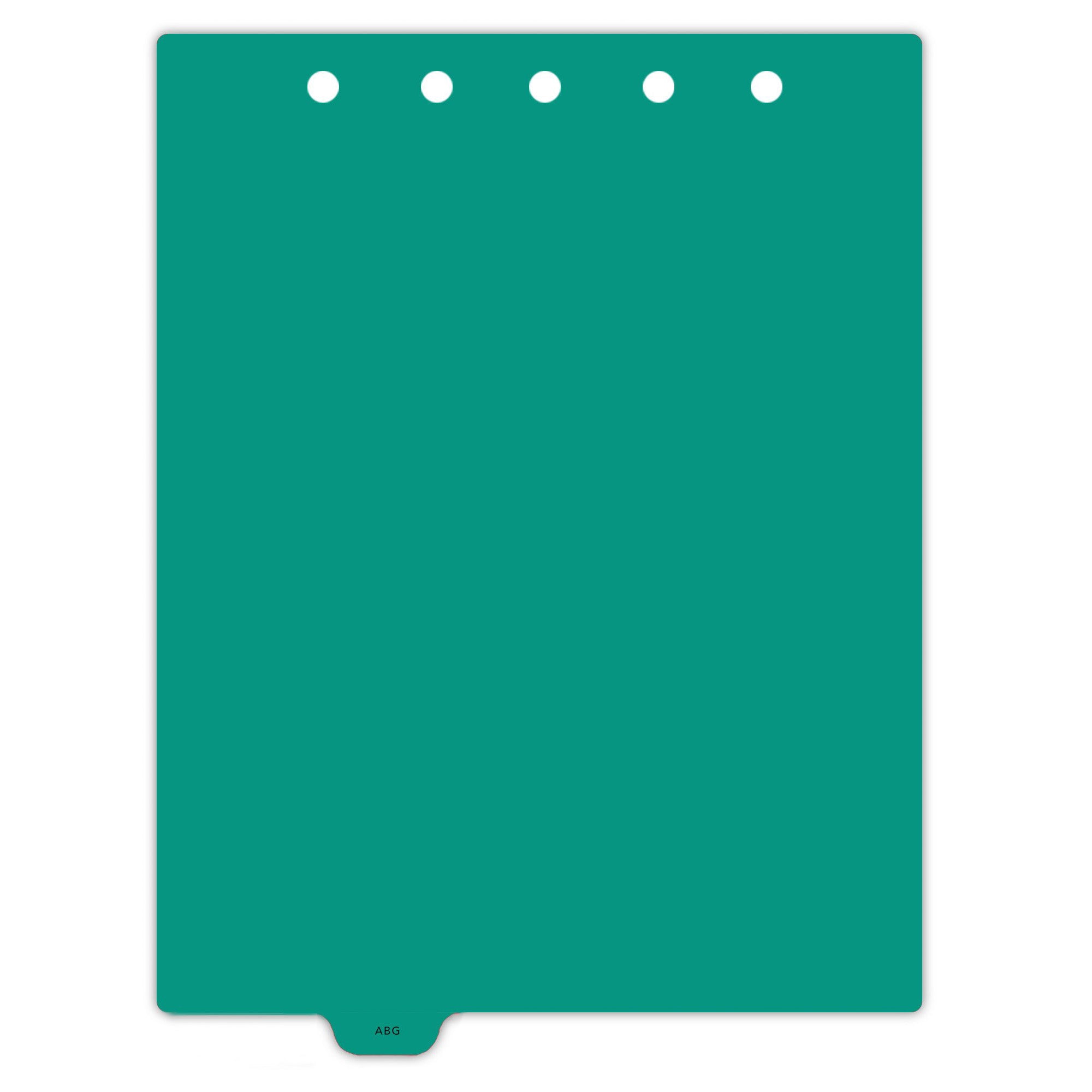 Heavy Duty Plastic Medical Chart Divider Tabs, Bottom Tab, 1/9 Cut, Tab 2 Position
