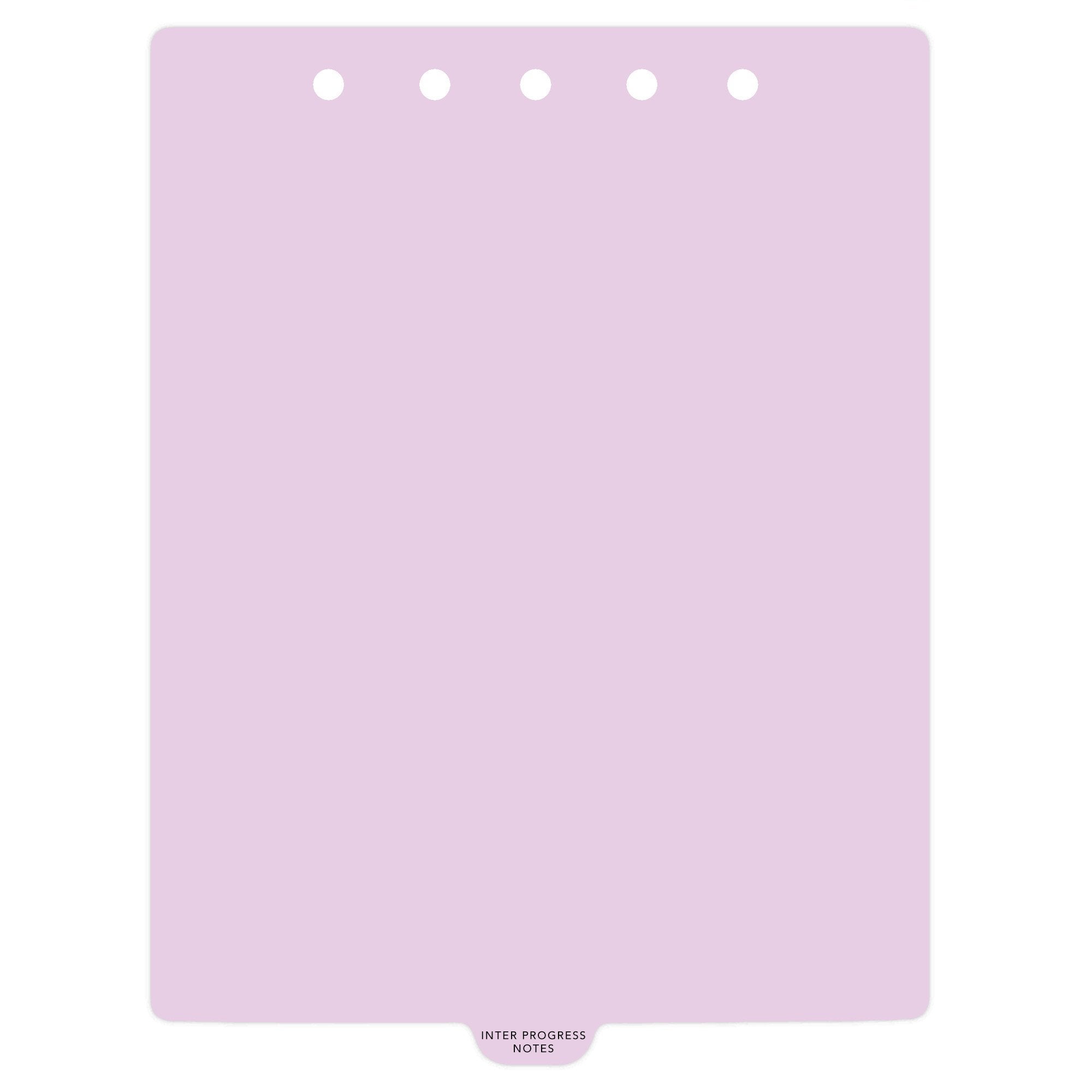 Heavy Duty Plastic Medical Chart Divider Tabs, Bottom Tab, 1/9 Cut, Tab 5 Position