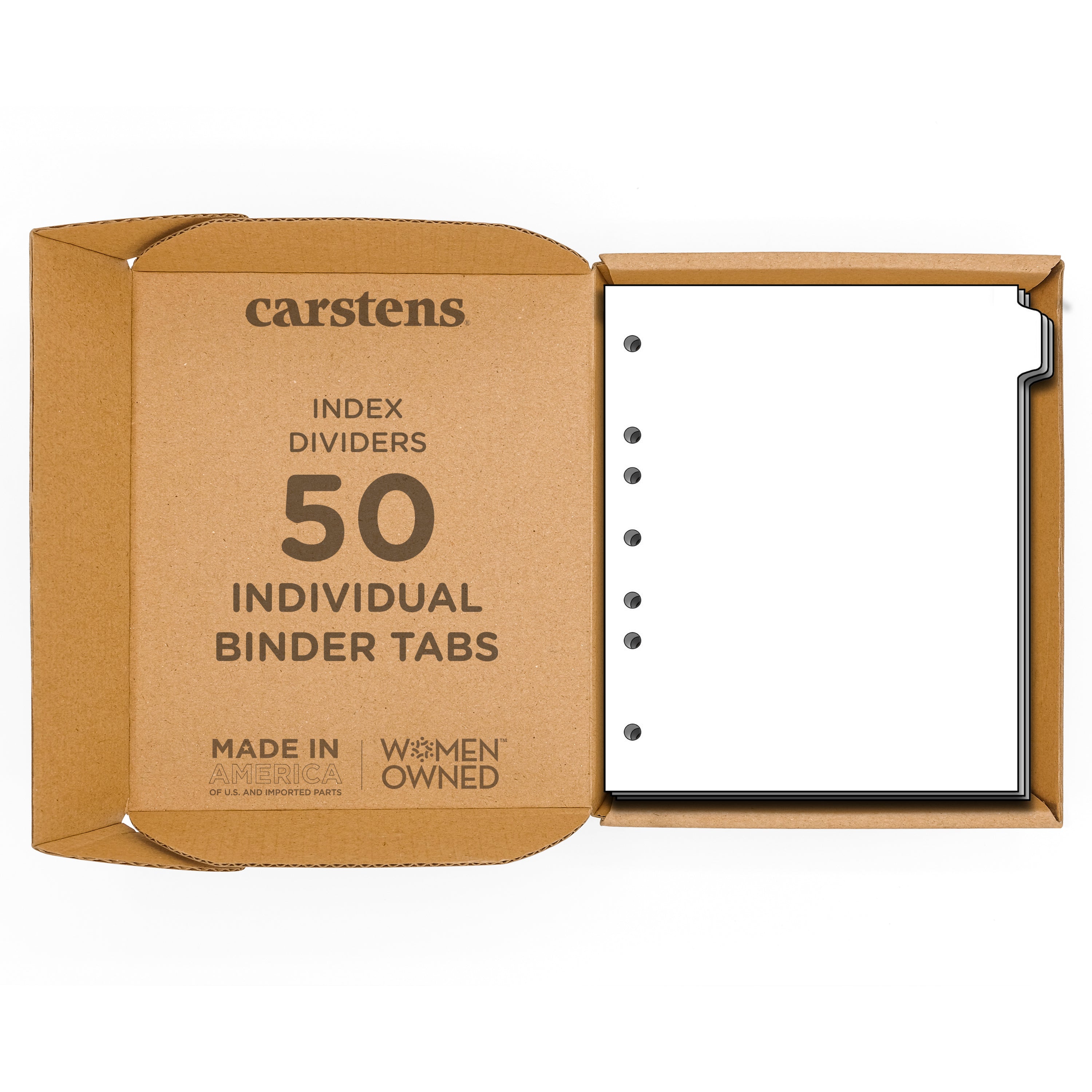 Heavy Duty Blank Plastic Ring Binder Divider Tabs, Side Tab, 1/9 Cut