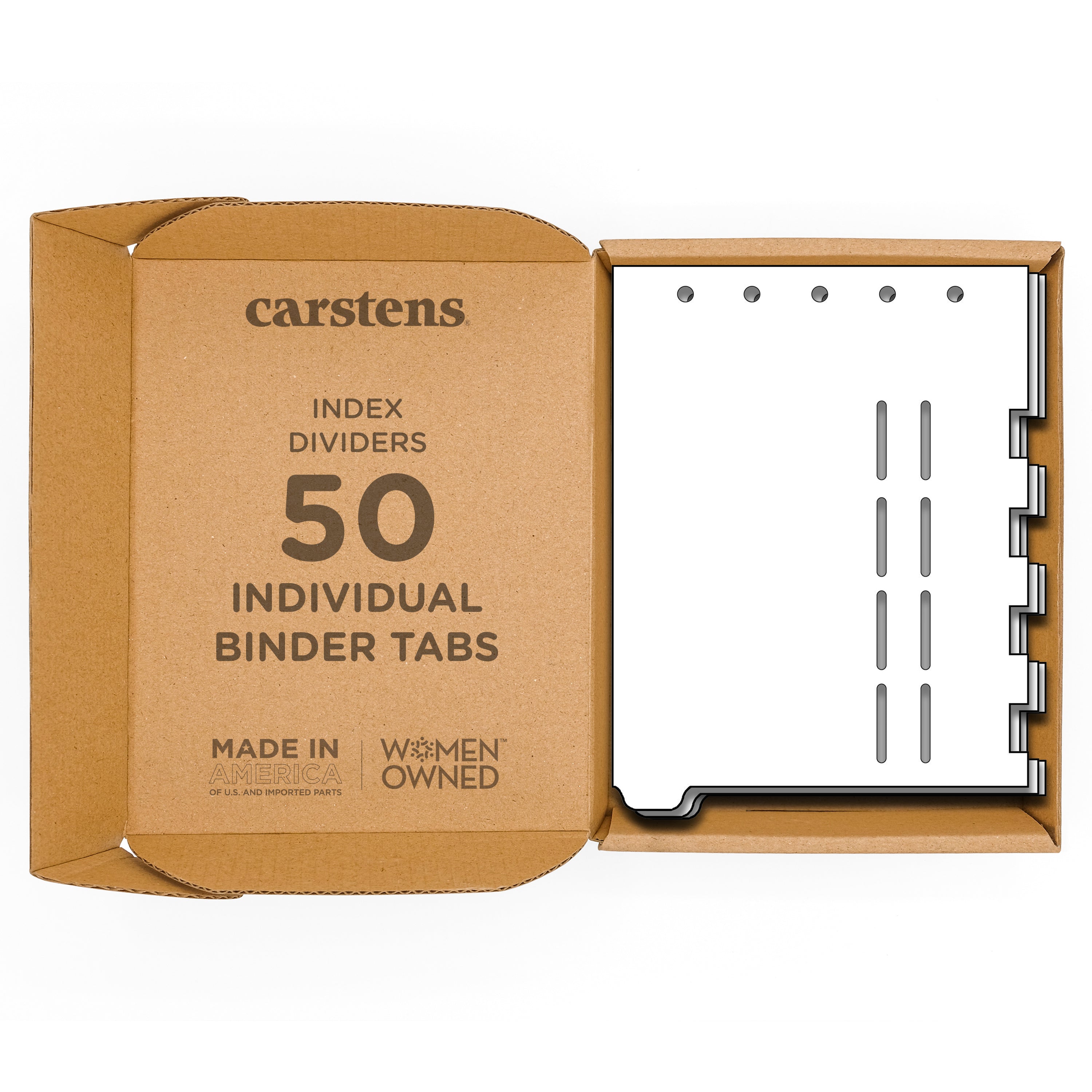 Heavy Duty Blank Plastic Ring Binder Dividers Tabs, Top Tab, 1/9 Cut