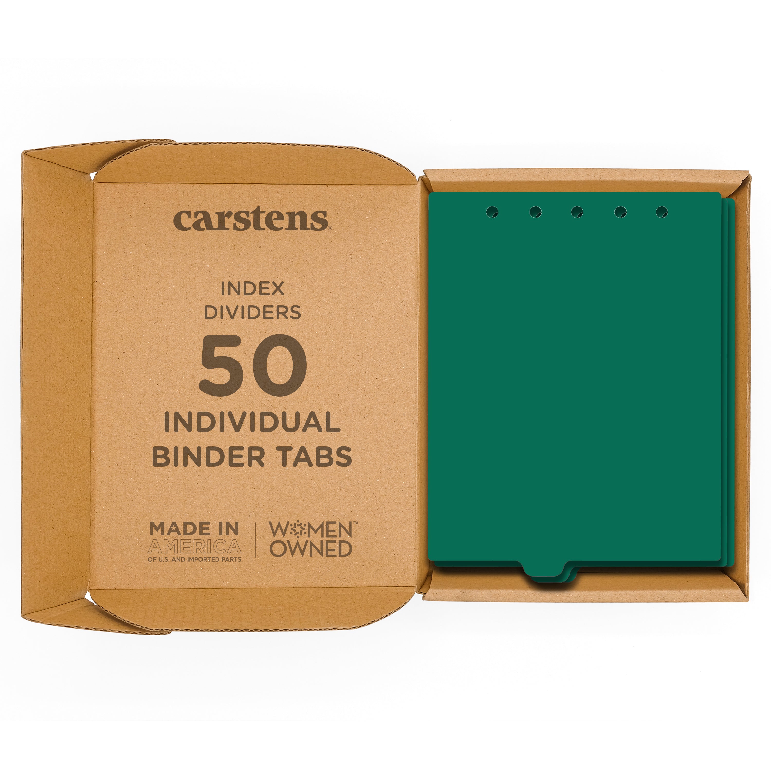 Heavy Duty Blank Plastic Ring Binder Dividers Tabs, Top Tab, 1/9 Cut