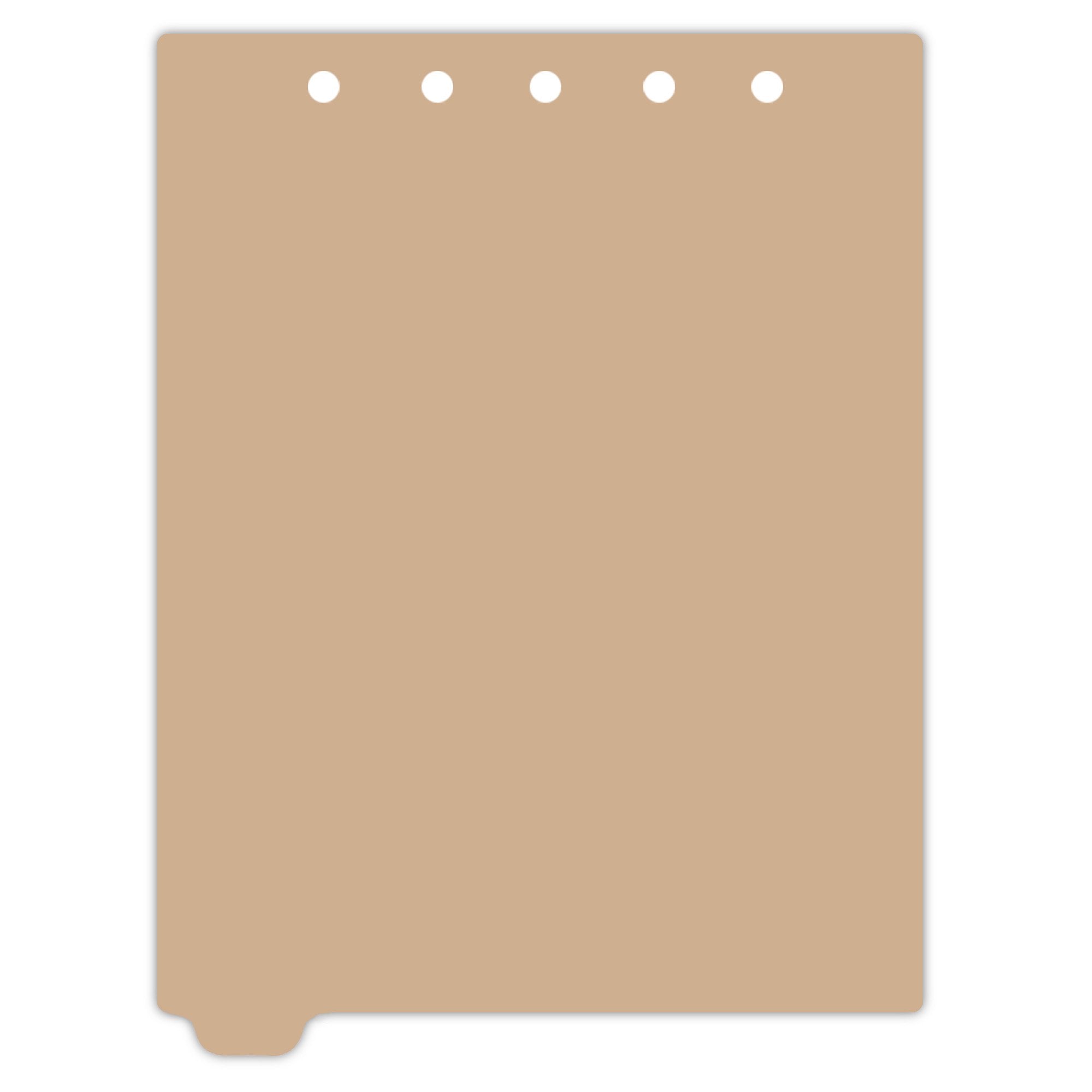 Heavy Duty Blank Plastic Ring Binder Dividers Tabs, Top Tab, 1/9 Cut