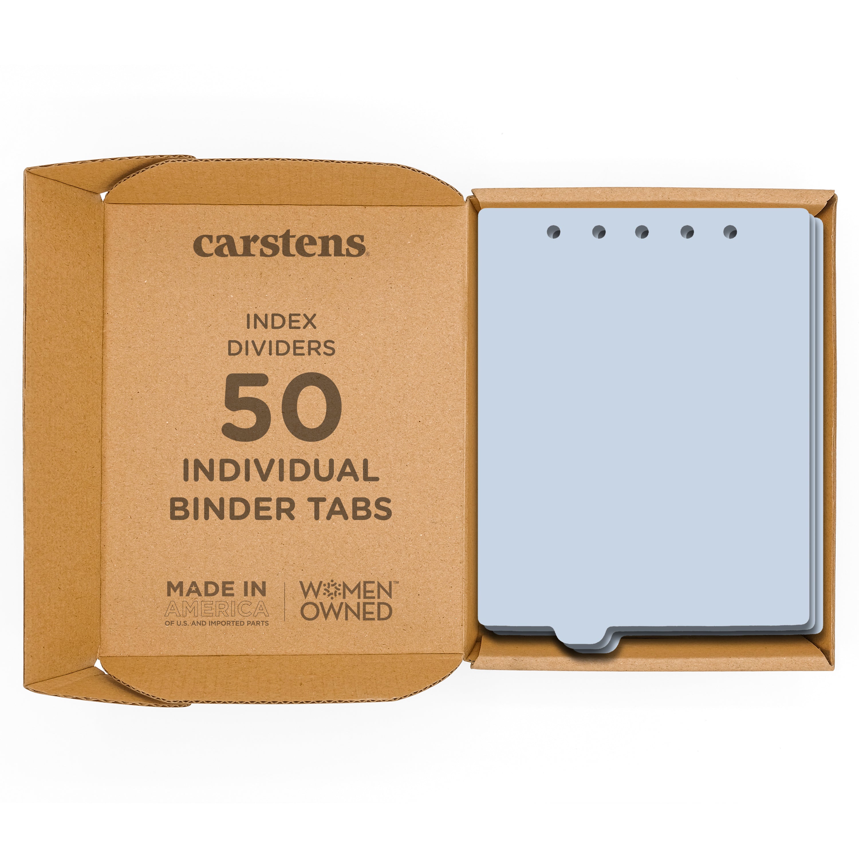 Heavy Duty Blank Plastic Ring Binder Dividers Tabs, Top Tab, 1/9 Cut