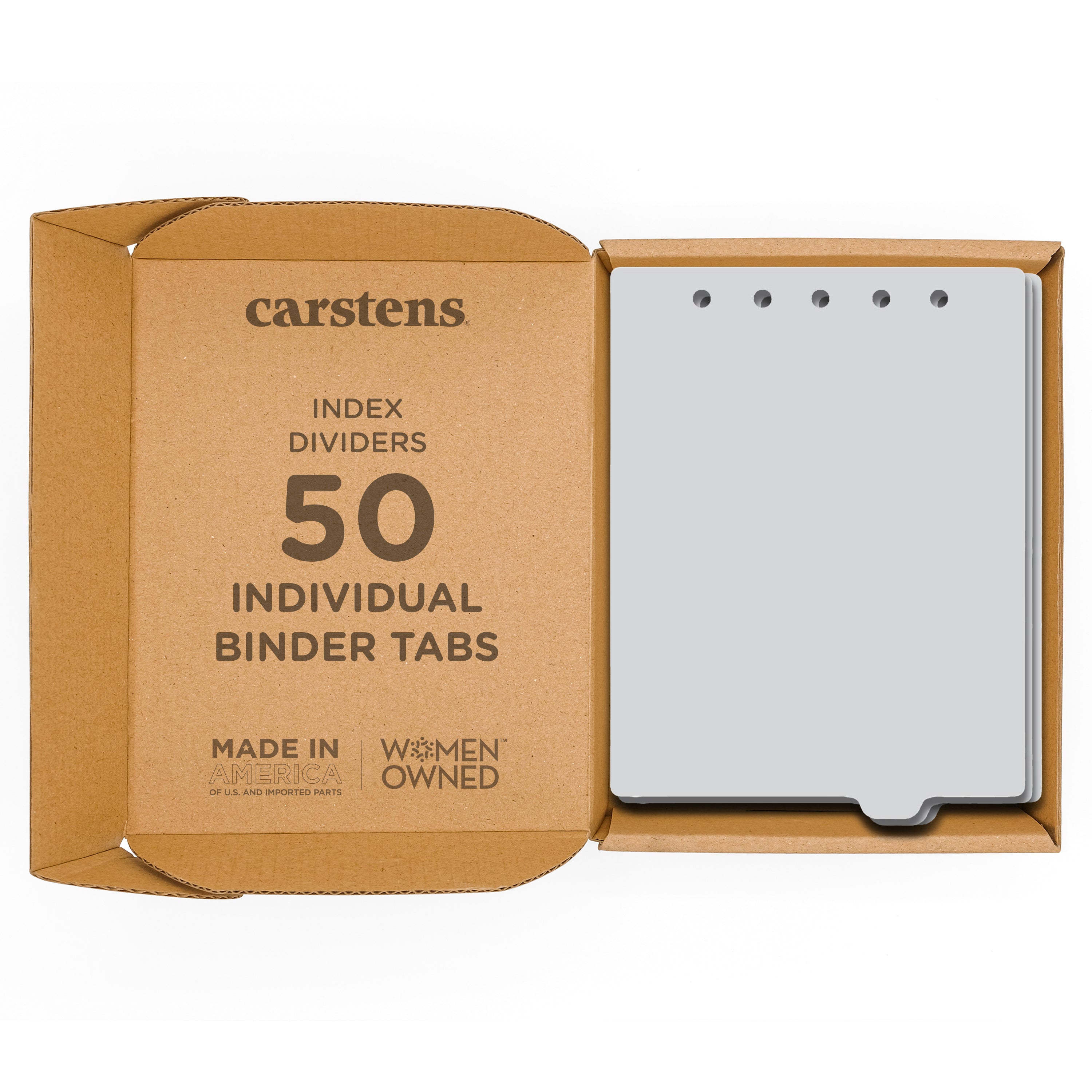 Heavy Duty Blank Plastic Ring Binder Dividers Tabs, Top Tab, 1/9 Cut