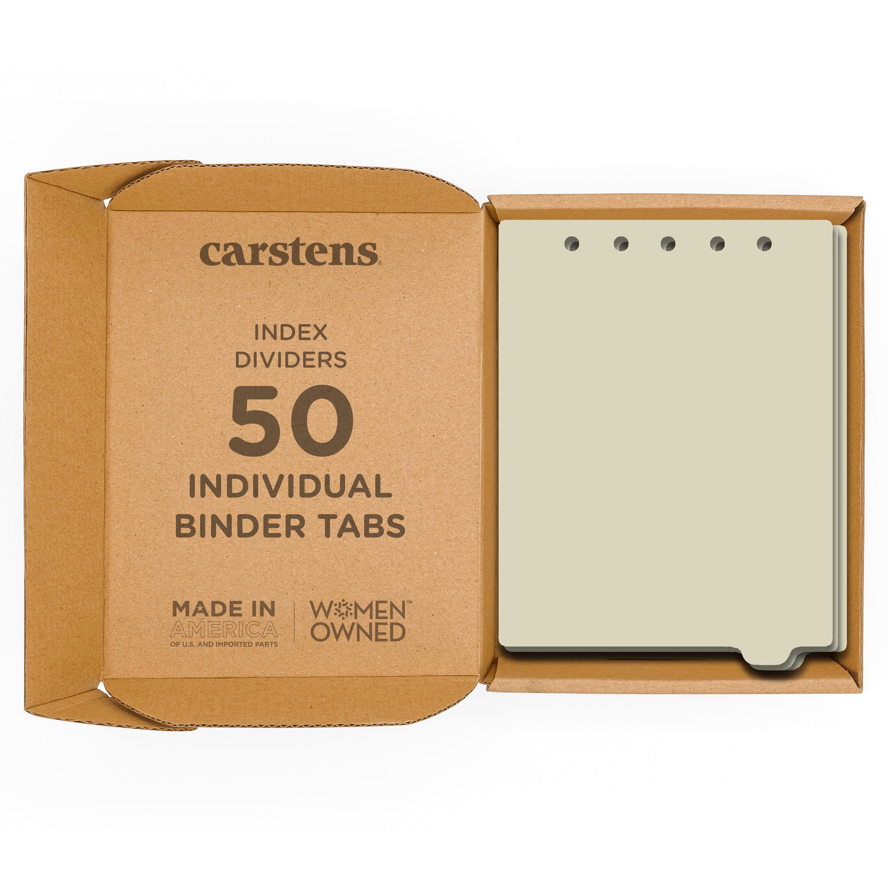 Heavy Duty Blank Plastic Ring Binder Dividers Tabs, Top Tab, 1/9 Cut