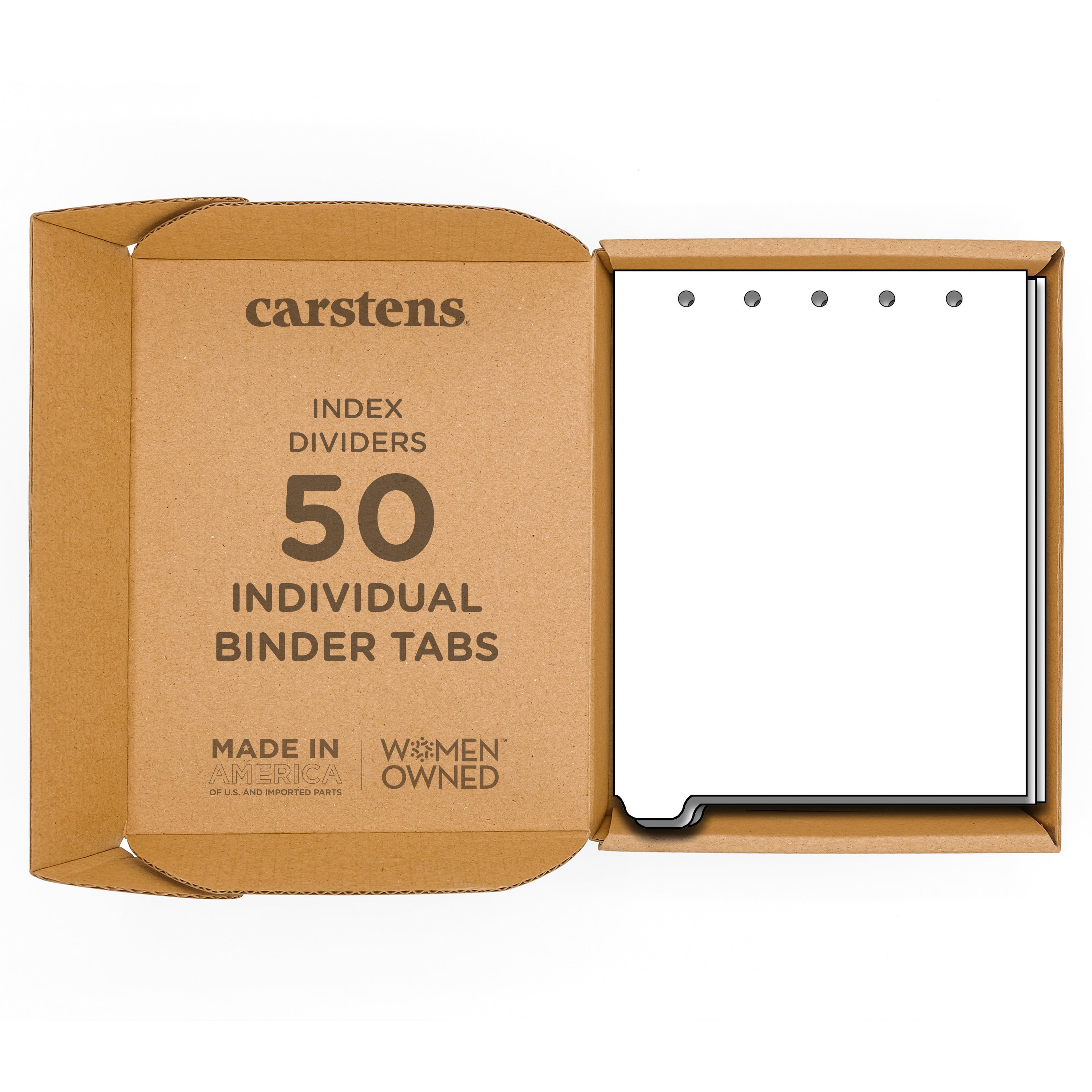 Heavy Duty Blank Plastic Ring Binder Dividers Tabs, Top Tab, 1/9 Cut